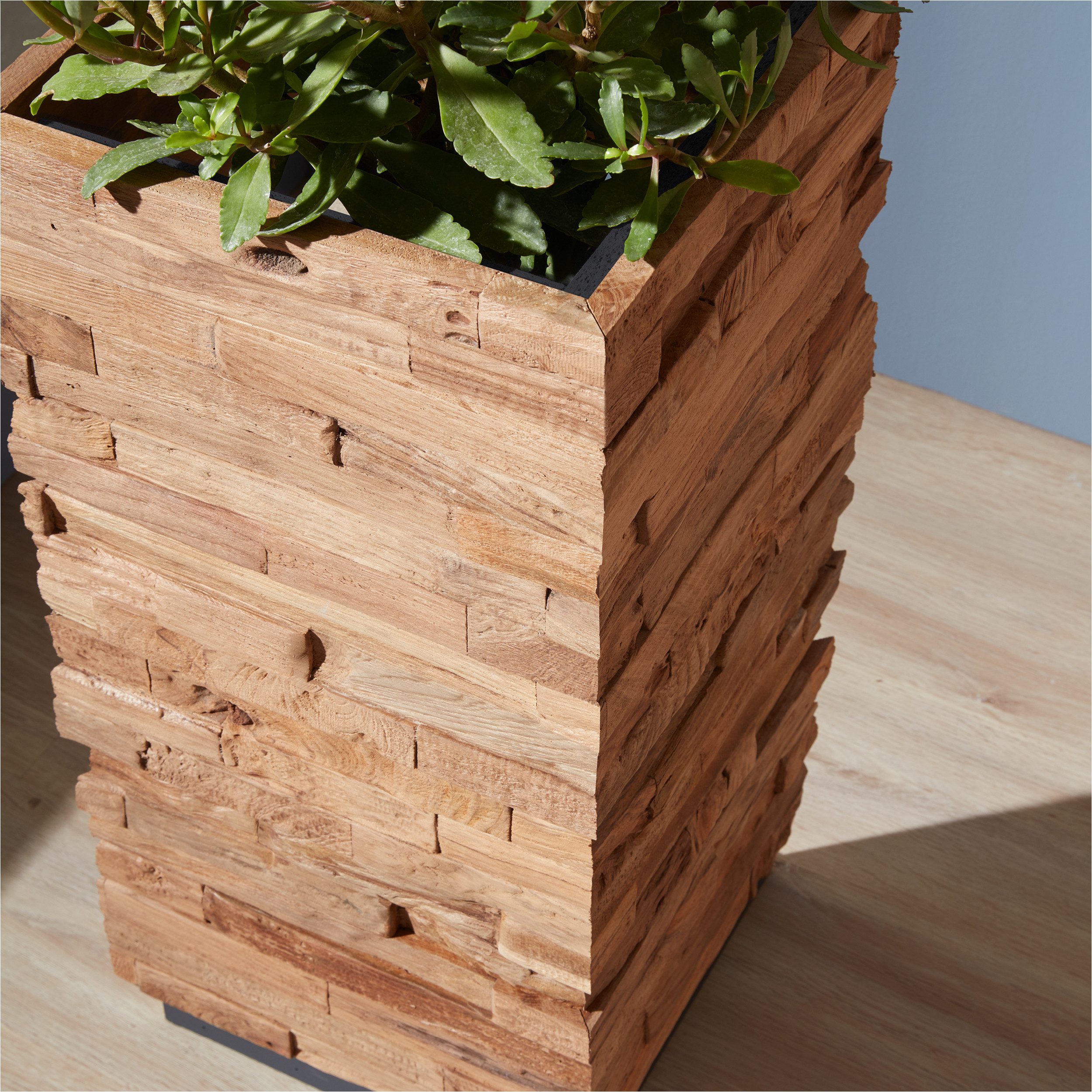 INDO 3D Wandpaneel Teak Diamond / Classic echte Altholz Wandverkleidung zum kleben, BxL: 15,00x61,00 cm, 0,10 qm, (Packung, Versandkostenfreie Lieferung) schall – Bild 4 von 5