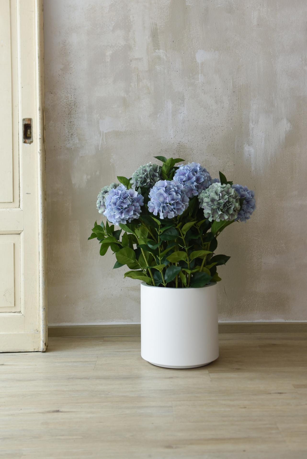 Kunstpflanze Kunststoff HYDRANGEA Rund - Blau, günstig online kaufen