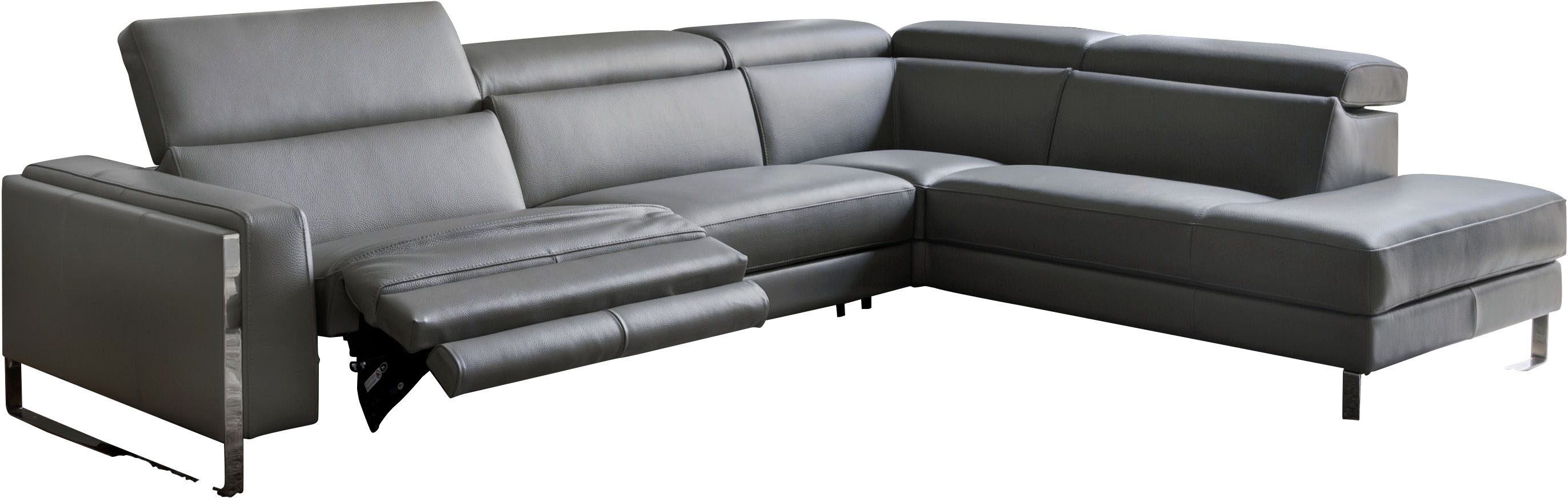 CALIA ITALIA Ecksofa Pier, in Leder, 290 cm Breite, mit elektrischer Relaxfunktion