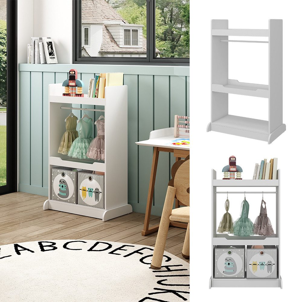 Vicco Kleiderschrank Conny, Weiß, 67 x 110 cm mit Kleiderstange günstig online kaufen