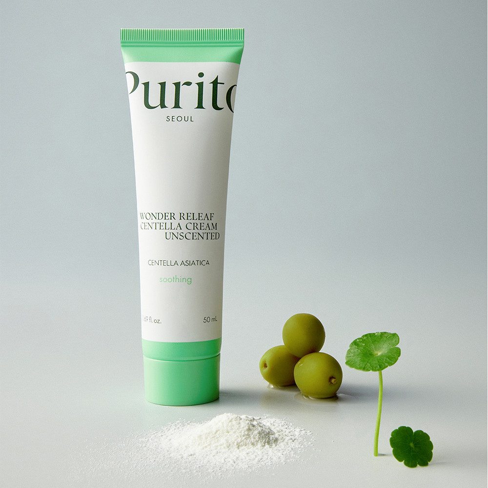 Purito Feuchtigkeitscreme Purito Wonder Releaf Centella Cream Unscented, Hypoallergene, duftfreie, extrem sanfte Barrierestärkungscreme