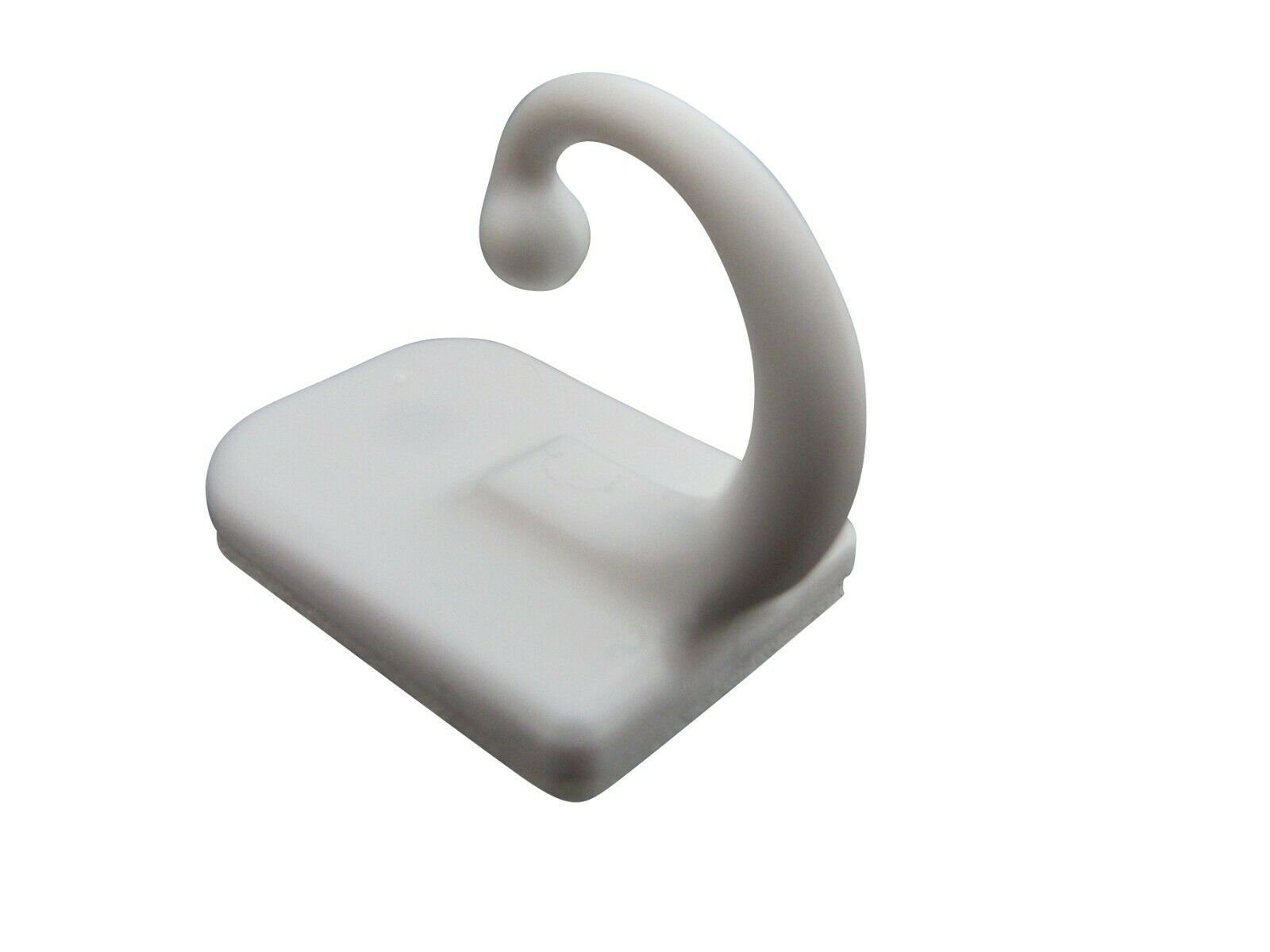 rewagi Klebehaken Raffhaken - Klebehaken,- weiß – Breite: 17mm Höhe: 24 mm Tiefe: 20 mm, Badezimmer, Türen, Vorhänge, Seilhalter, (12-St), Verkaufseinheit: 2, 4, 8, 12, 24, 50,100 Stück