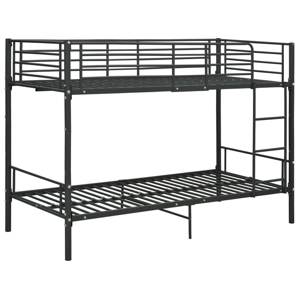 vidaXL Etagenbett, Doppelstockbett Schwarz Metall 90×200 cm
