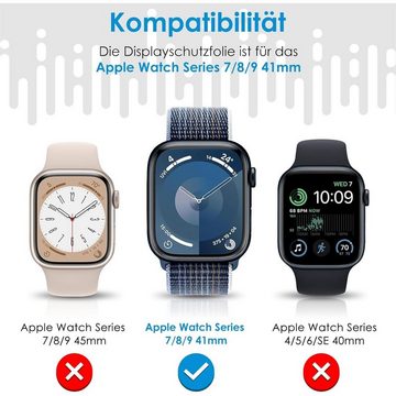 CoolGadget Smartwatch-Hülle Silikon Full TPU Cover mit Displayschutz 4,1 cm, Schutzhülle 41mm für Apple Watch Series 7 8 9