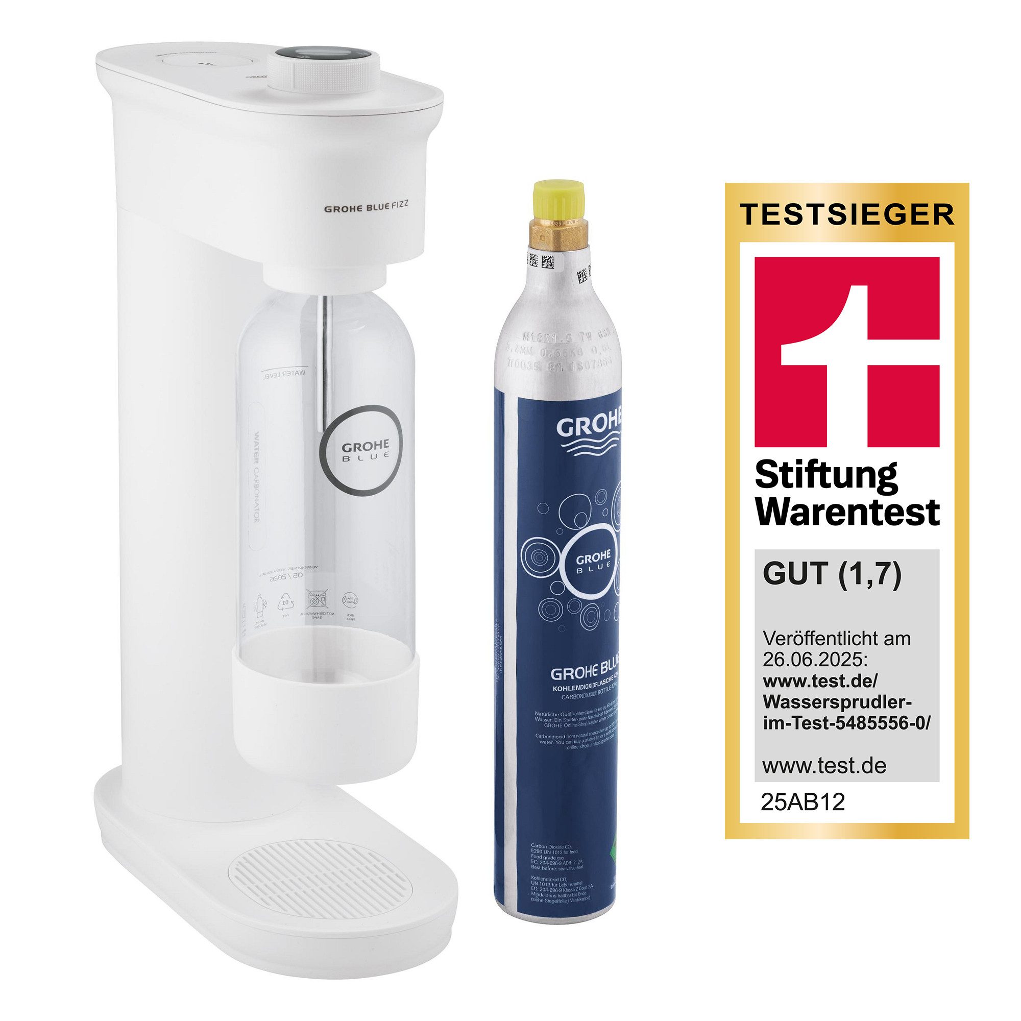 Grohe Wassersprudler Blue Fizz Wassersprudler, Advanced Starter Set, weiß (31945L00)