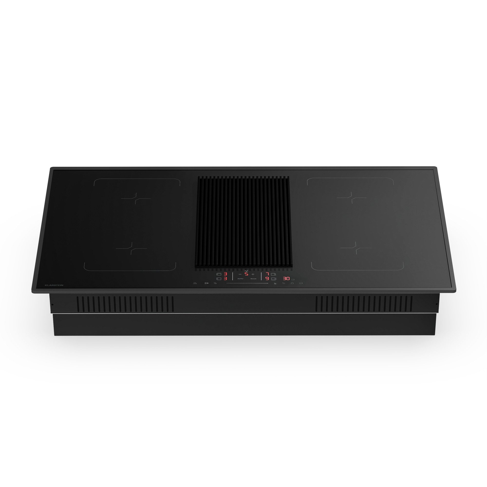 Klarstein Kochfeld mit Dunstabzug Velaire Flex-Induktionskochfeld + Abzug 8400W 80 cm 590 m³/h Boost, Einbau-Kochfeld mit Dunstabzug 4 Zonen 80 cm 2 Flex & Booster
