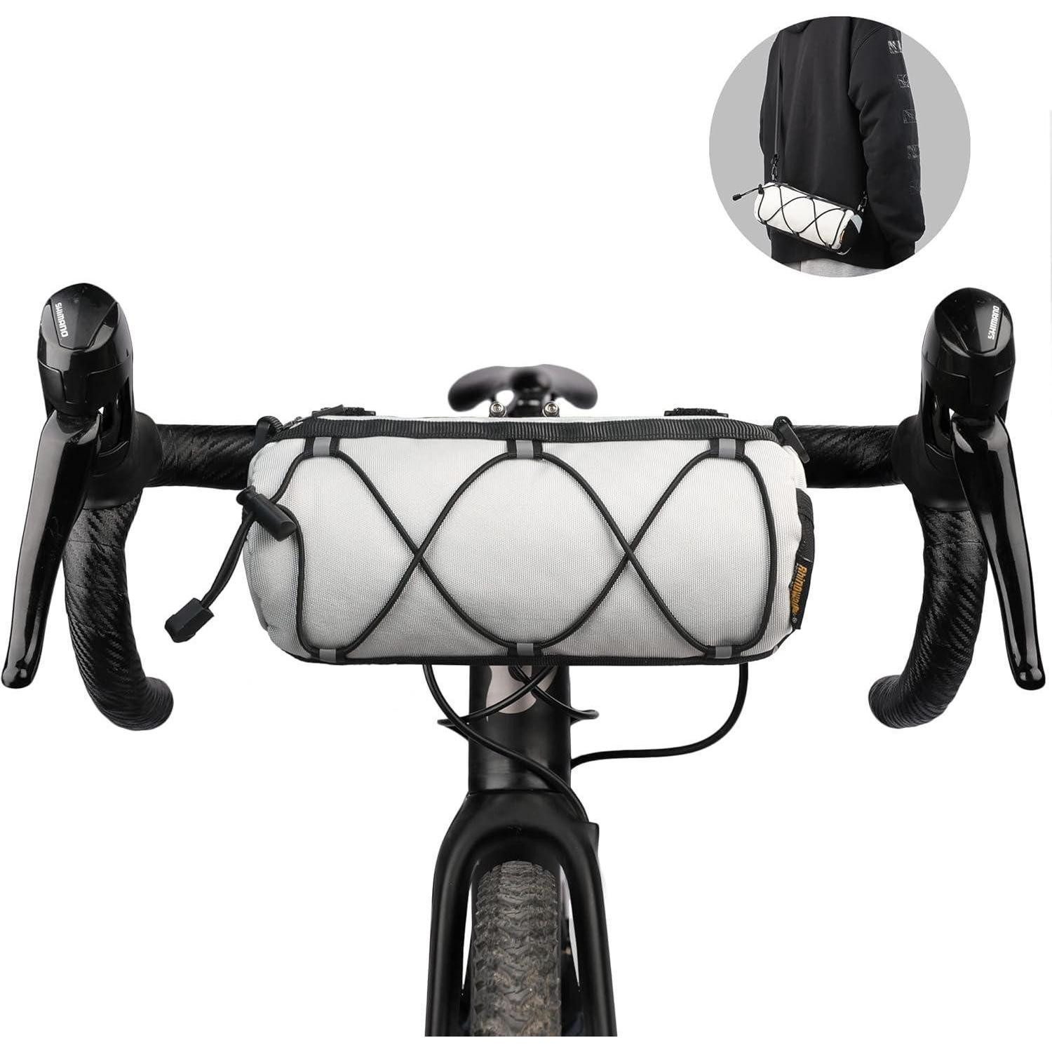 LuxusKollektion Lenkertasche Lenkertasche Fahrradtasche Schultergurt Mountainbike Weiß