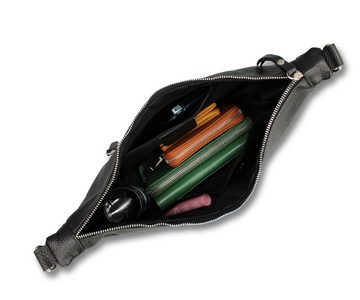 Adel Bags Schultertasche DIANA XL Halbmond Tasche Leder, Umhängetasche für Damen, Banana Bag, echtes Leder, made in Italy, mit 2 Gürteln, 9 Farboptionen