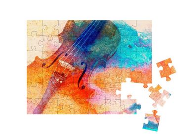 puzzleYOU Puzzle Abstrakte Kunst: Bunte Violine, 48 Puzzleteile, puzzleYOU-Kollektionen Musik, Menschen