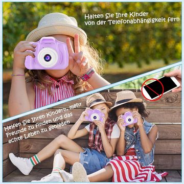 arnssien Digitaler Zoom 1080P HD, mit 32GB TF-Karte Kinderkamera (40 MP, 1x opt. Zoom, Vielseitigen Funktionen HD-Bildschirm, 10 Puzzlespiele, 900mAh Akku)