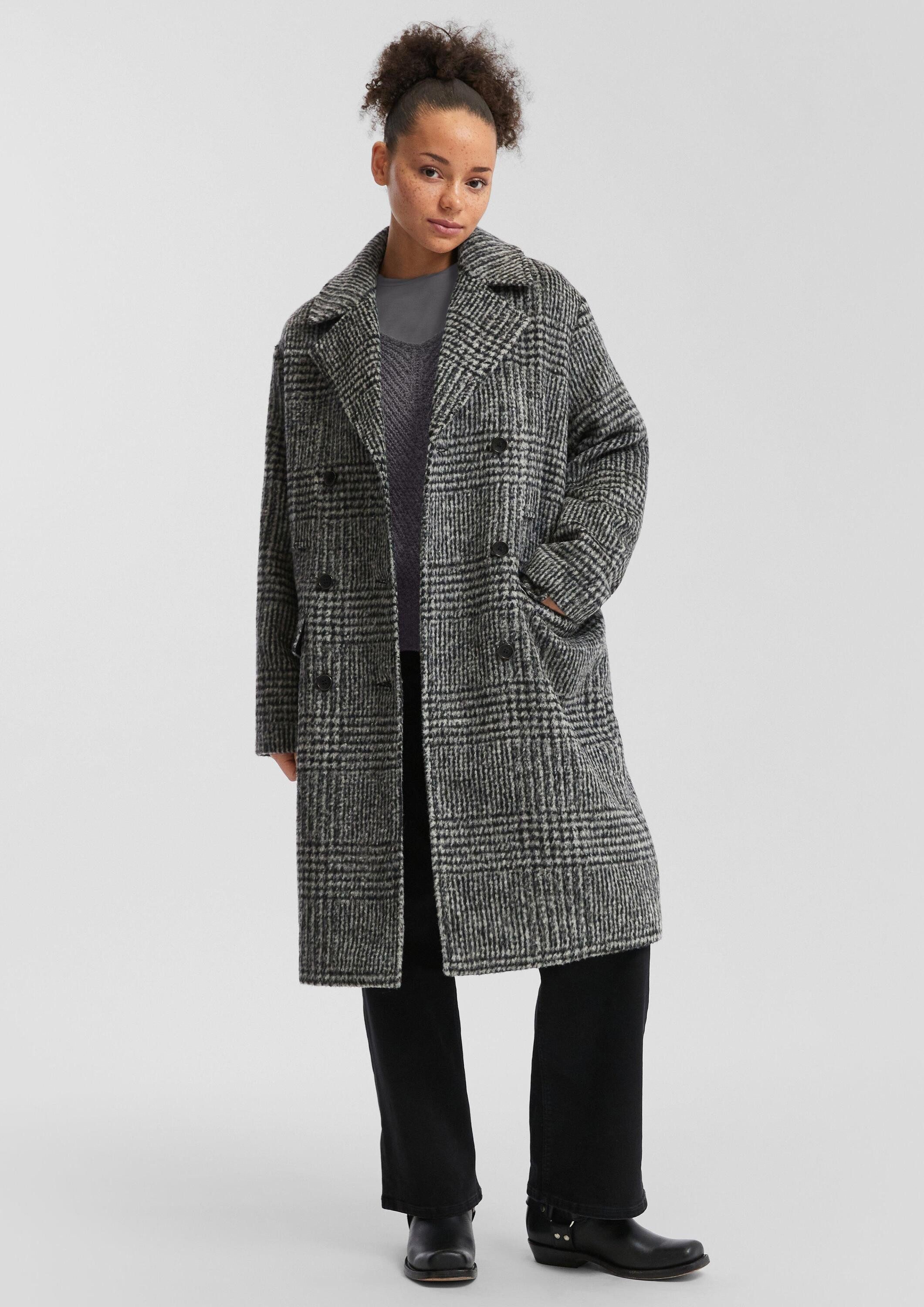 QS Longpullover Strickpullover Melierter Pullover