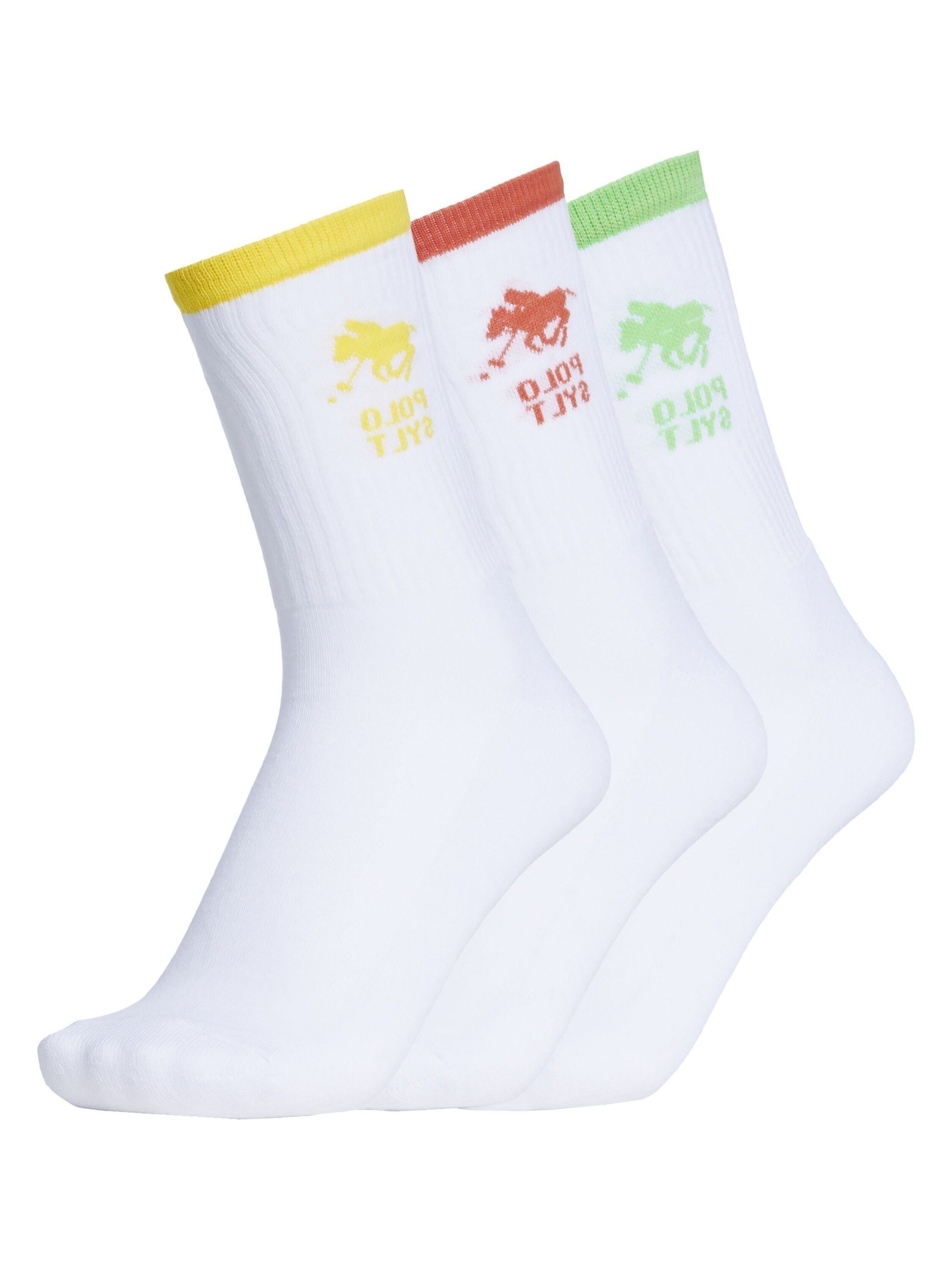 Sylt Unisex Polo (3-Paar) Tennissocken weiß/orange 3er Pack