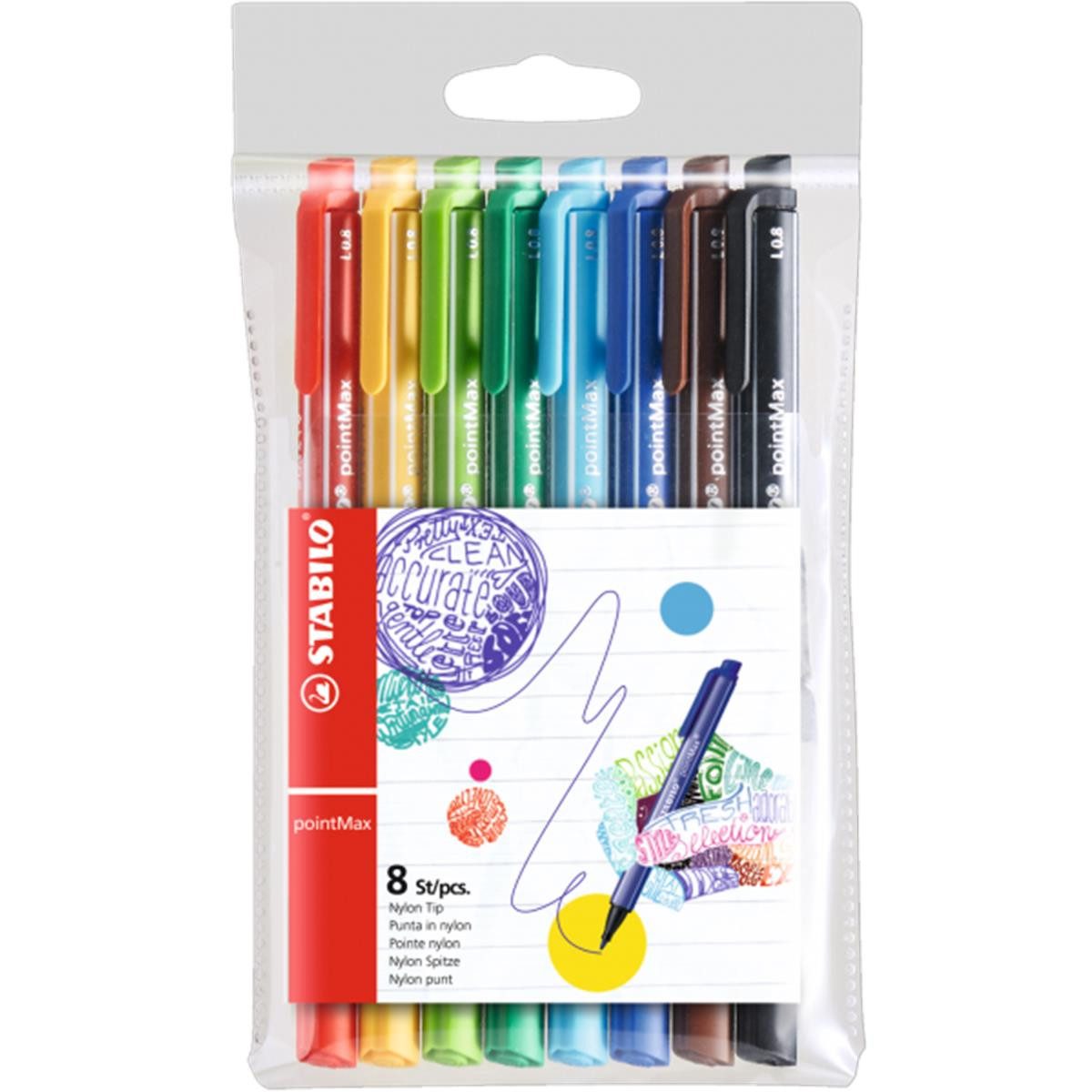Faserstift STABILO pointMax Filzstift - 0,8 mm - 8er Set