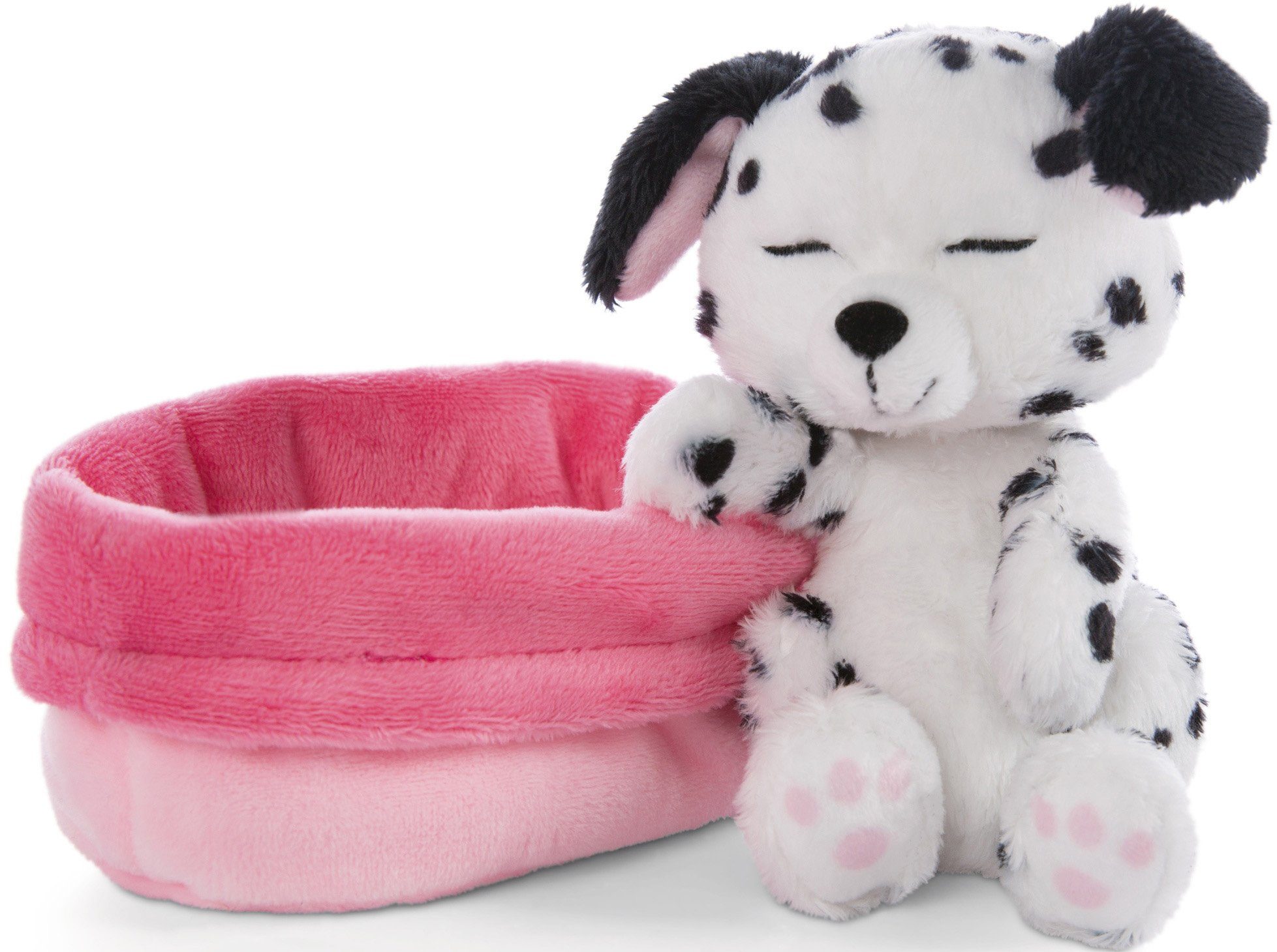 Nici Kuscheltier Sleeping Pets, Welpe Dalmatiner, 12 cm, im Körbchen