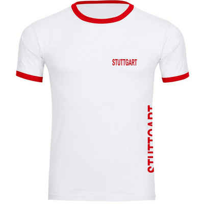 multifanshop T-Shirt Kontrast Stuttgart - Brust & Seite - Männer