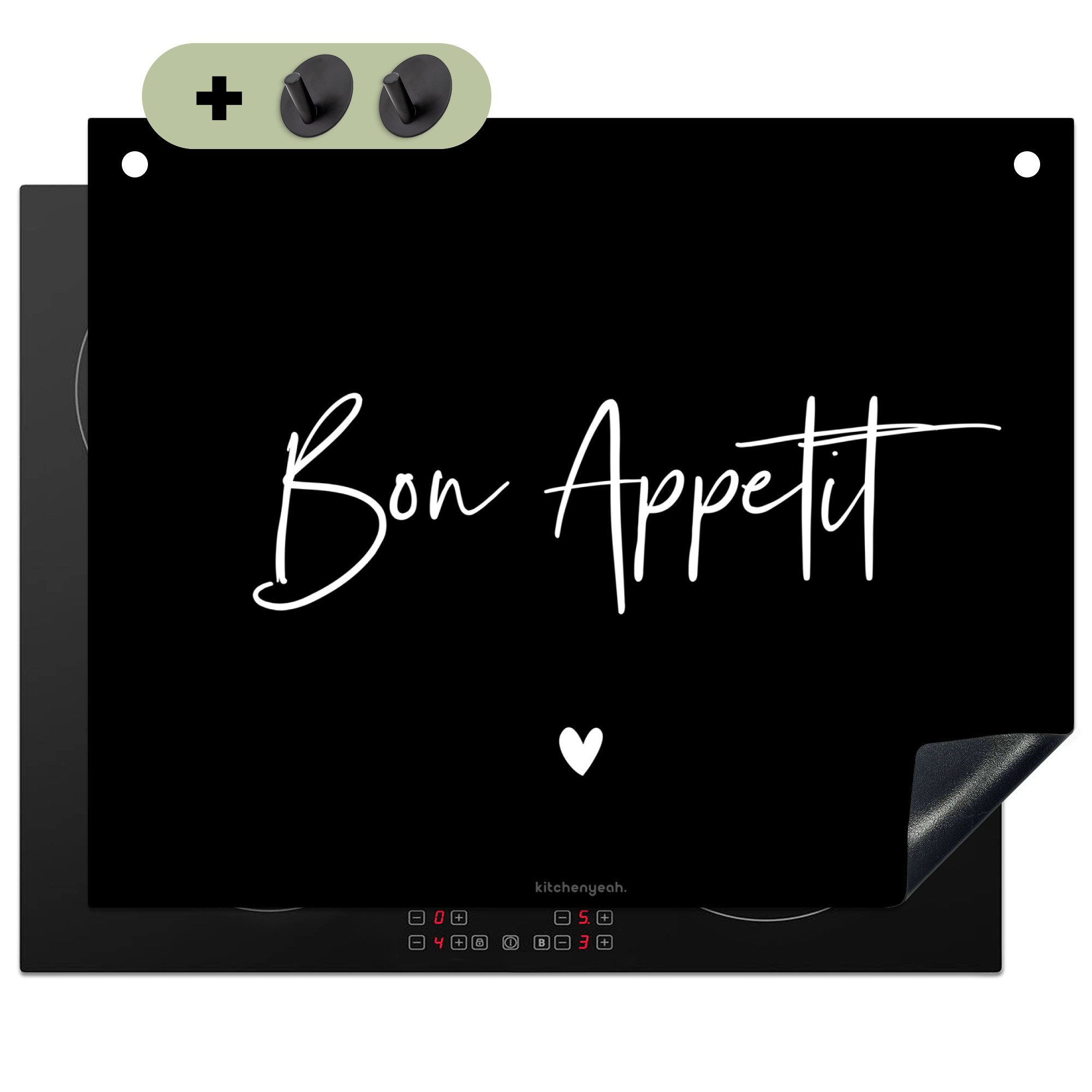 KitchenYeah Küchenrückwand Schwarz - Zitat - Guten Appetit, (1-tlg), Abdeck günstig online kaufen