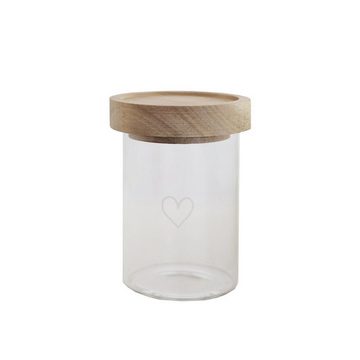 Eulenschnitt Vorratsdose Mini Vorratsdosen weißen Herz 9cm im 6er Set, Glas