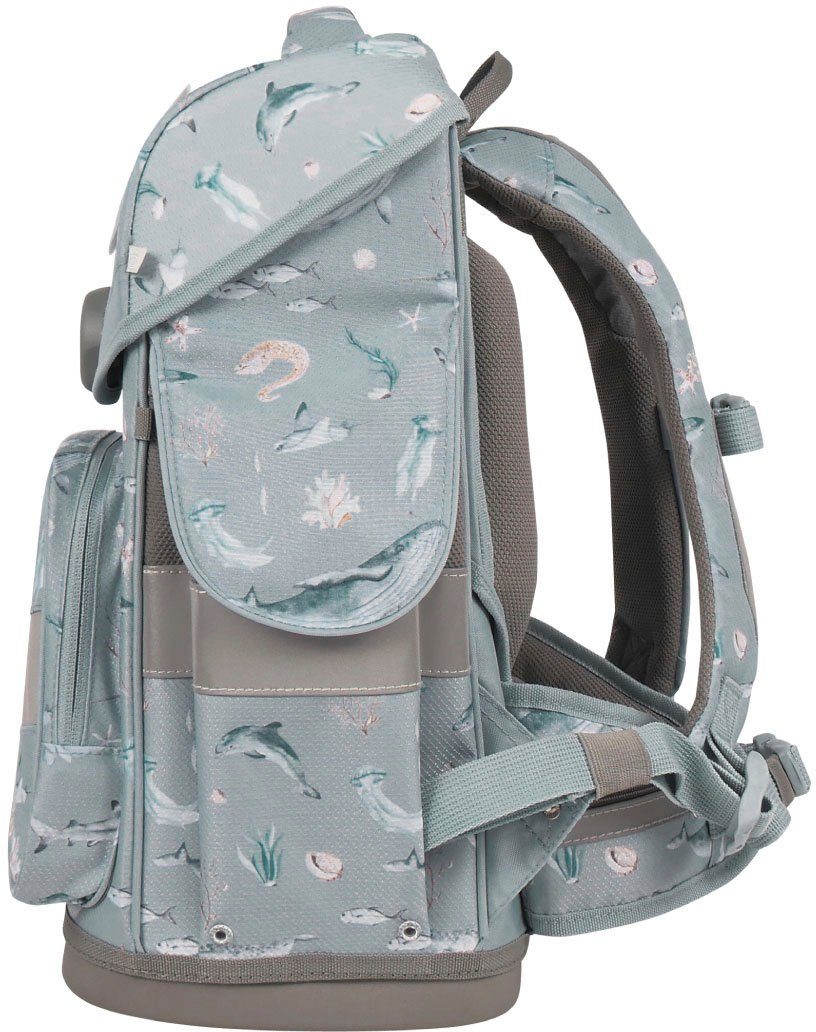 SCHOOL-MOOD® Schulranzen Timeless, Nordic Collection, Aqua (Set, 7-tlg), aus recyceltem Material