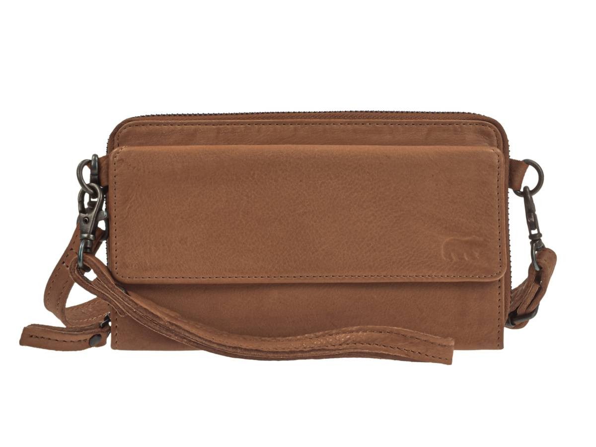 Bear Design Umhängetasche BEAR DESIGN Handy-Geldbörse LILIAN "CALLISTO PELLE" cognac, Umhänger, Portemonnaie und Handytasche zusammen
