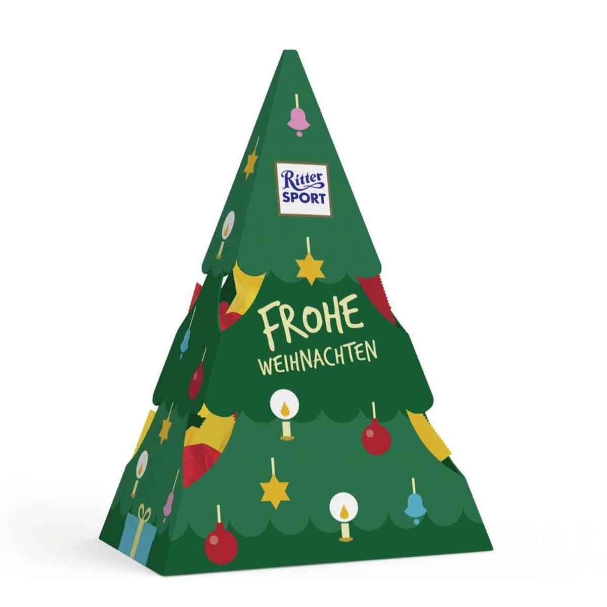 Ritter SPORT Schokolade, Ritter Sport Weihnachtstanne eine Mischung aus Schokowürfeln 53g