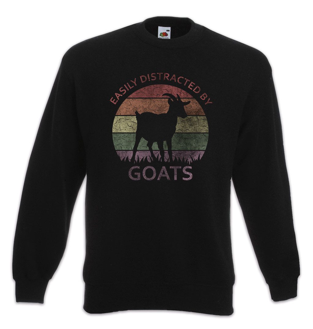 Sweatshirt Easily Distracted By GOATs Sweatshirt Ziegen Ziege Schaf Hirte Hip