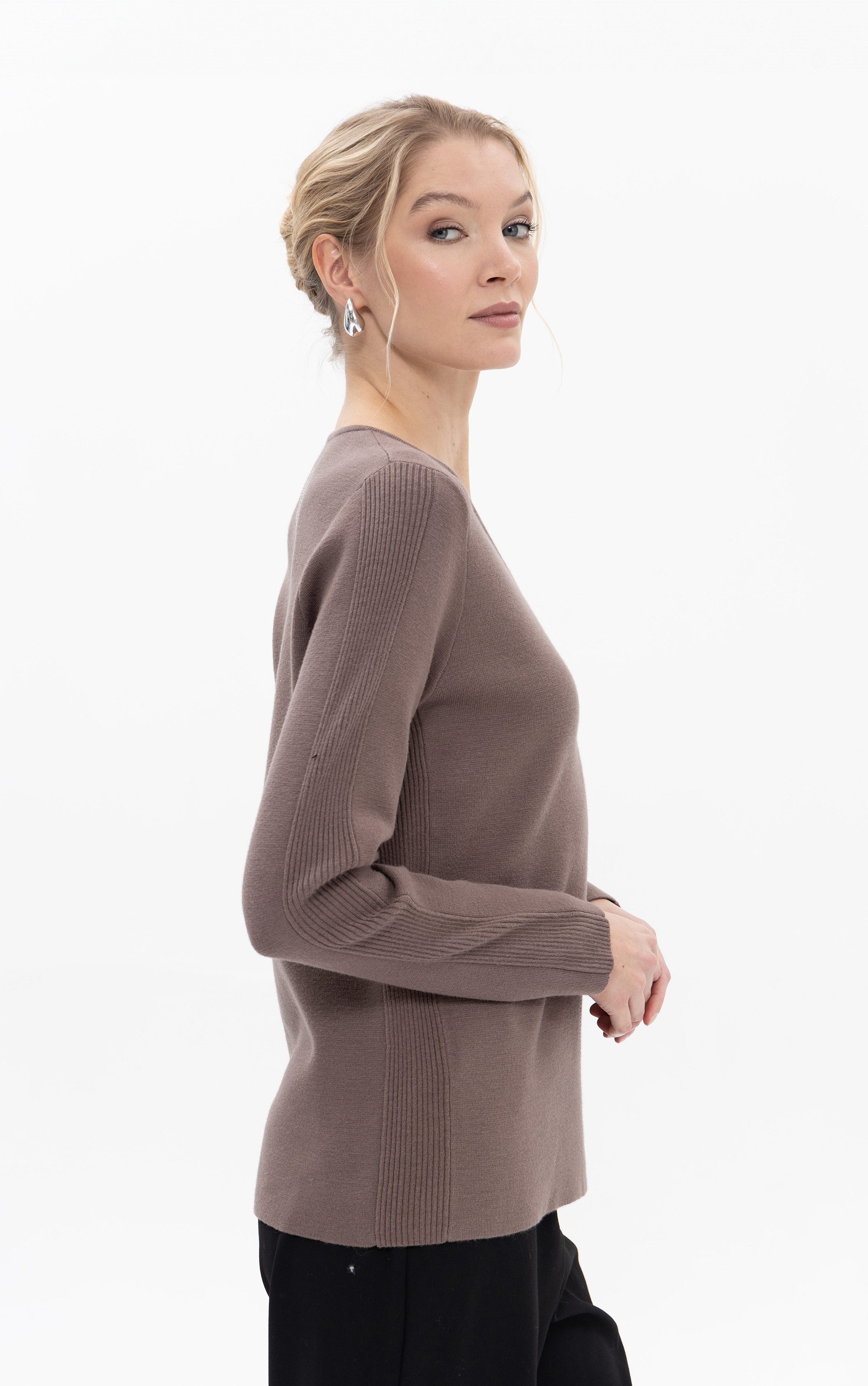 Passioni Strickpullover mit V-Ausschnitt günstig online kaufen