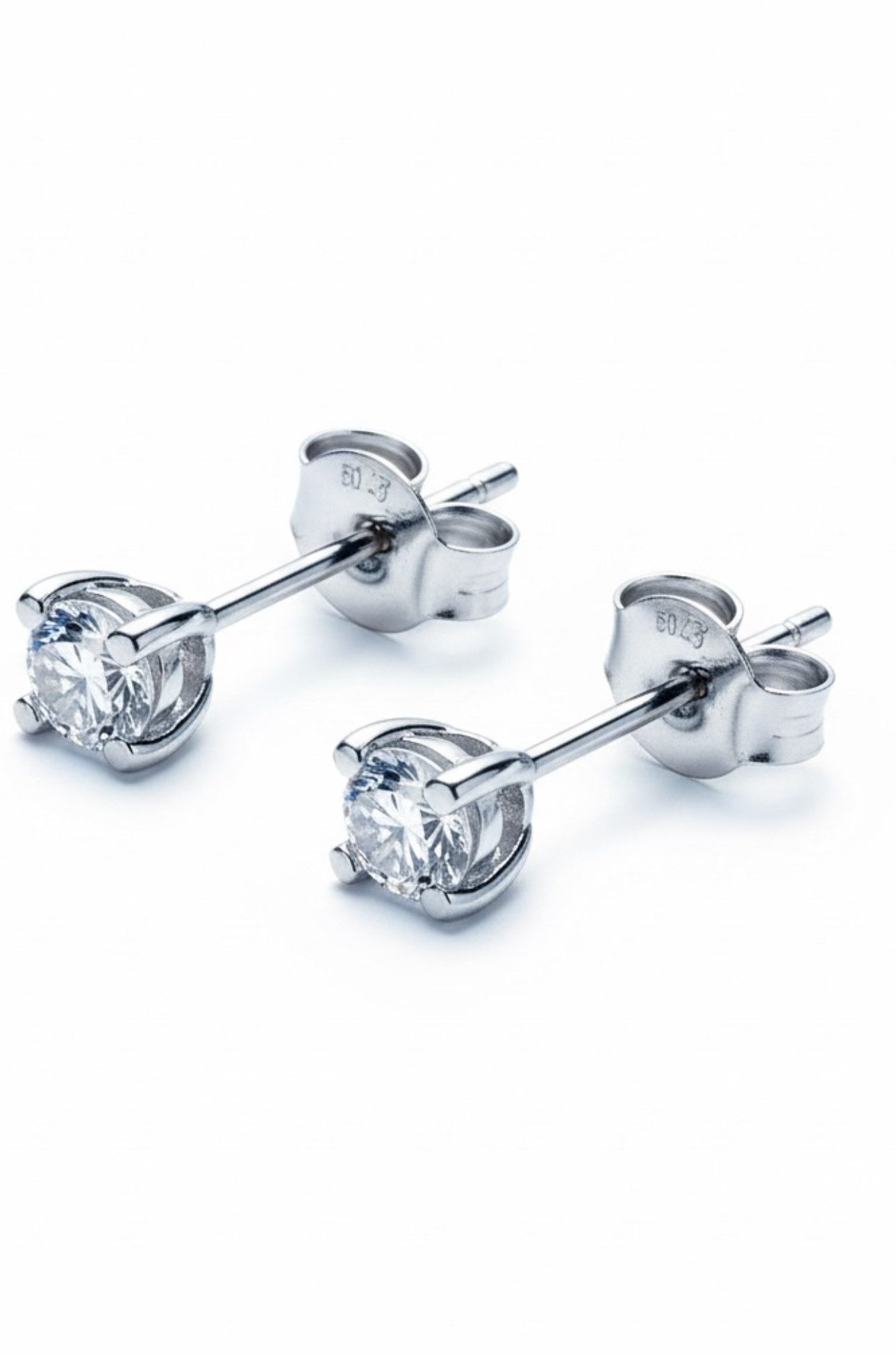 Karisma Schmuck Paar Ohrstecker 925 Silber rhodiniert mit Zirkonia – Unisex Silberstecker klassisch