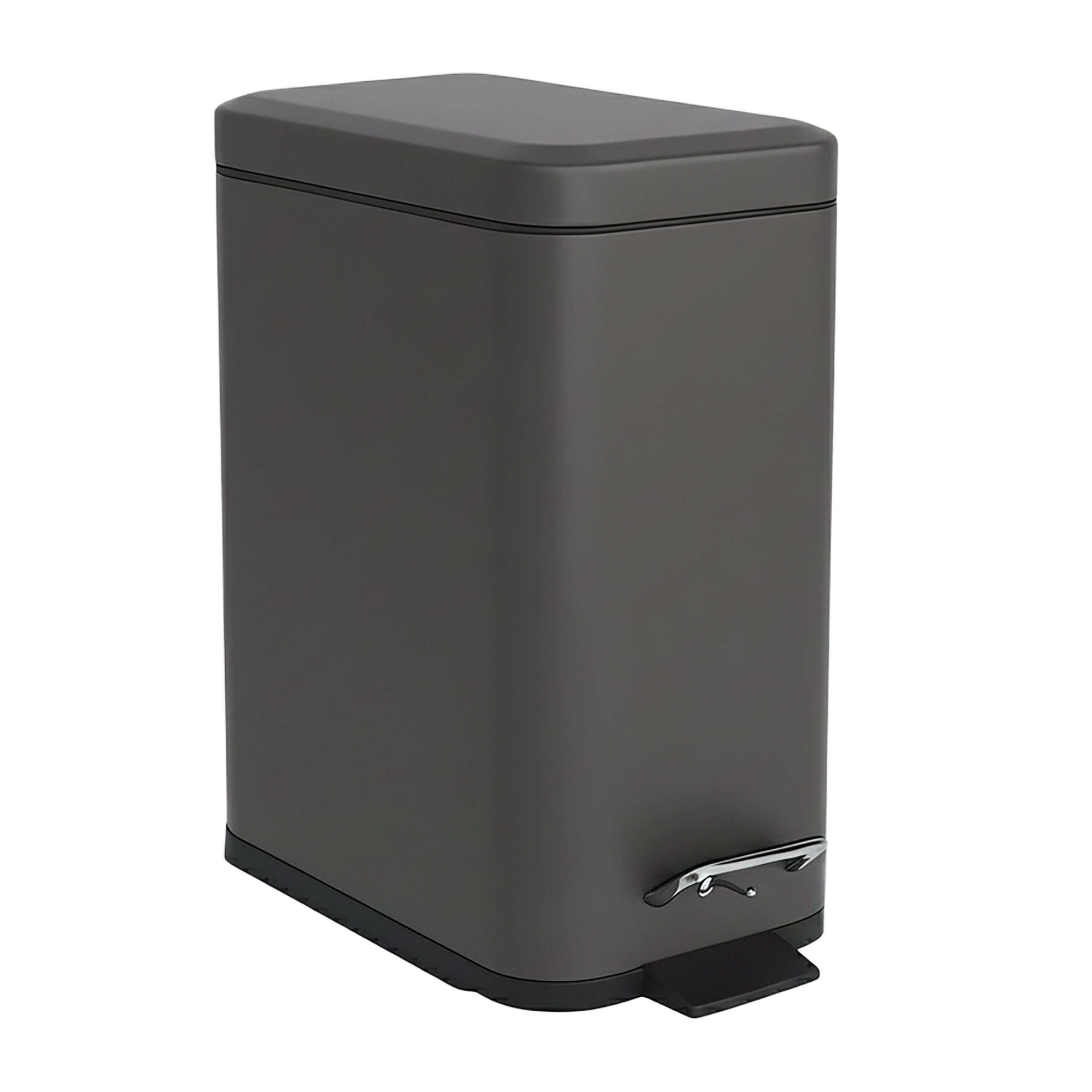 relaxdays Kosmetikeimer Bad Mülleimer 5 l Softclose, Dunkelgrau