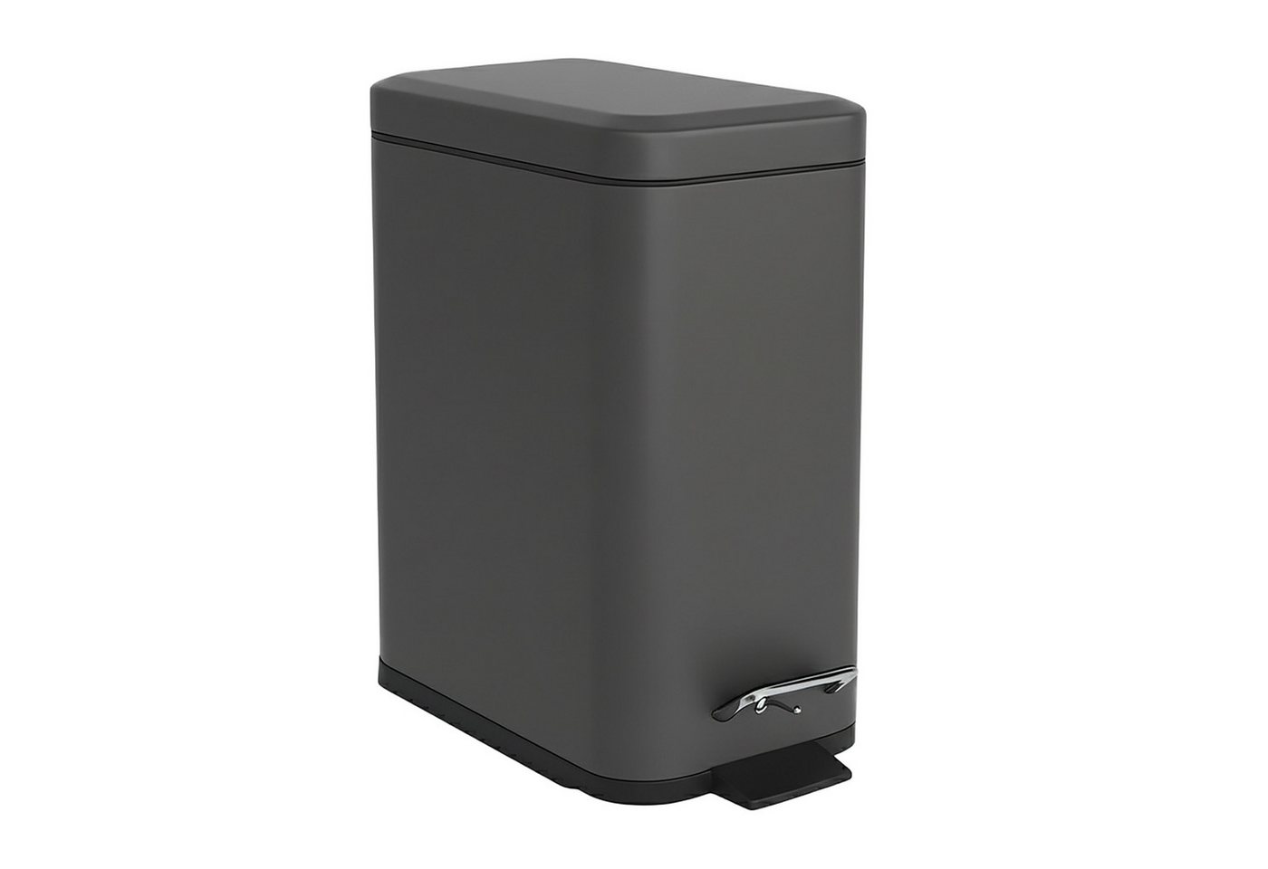 relaxdays Kosmetikeimer Bad Mülleimer 5 l Softclose, Dunkelgrau