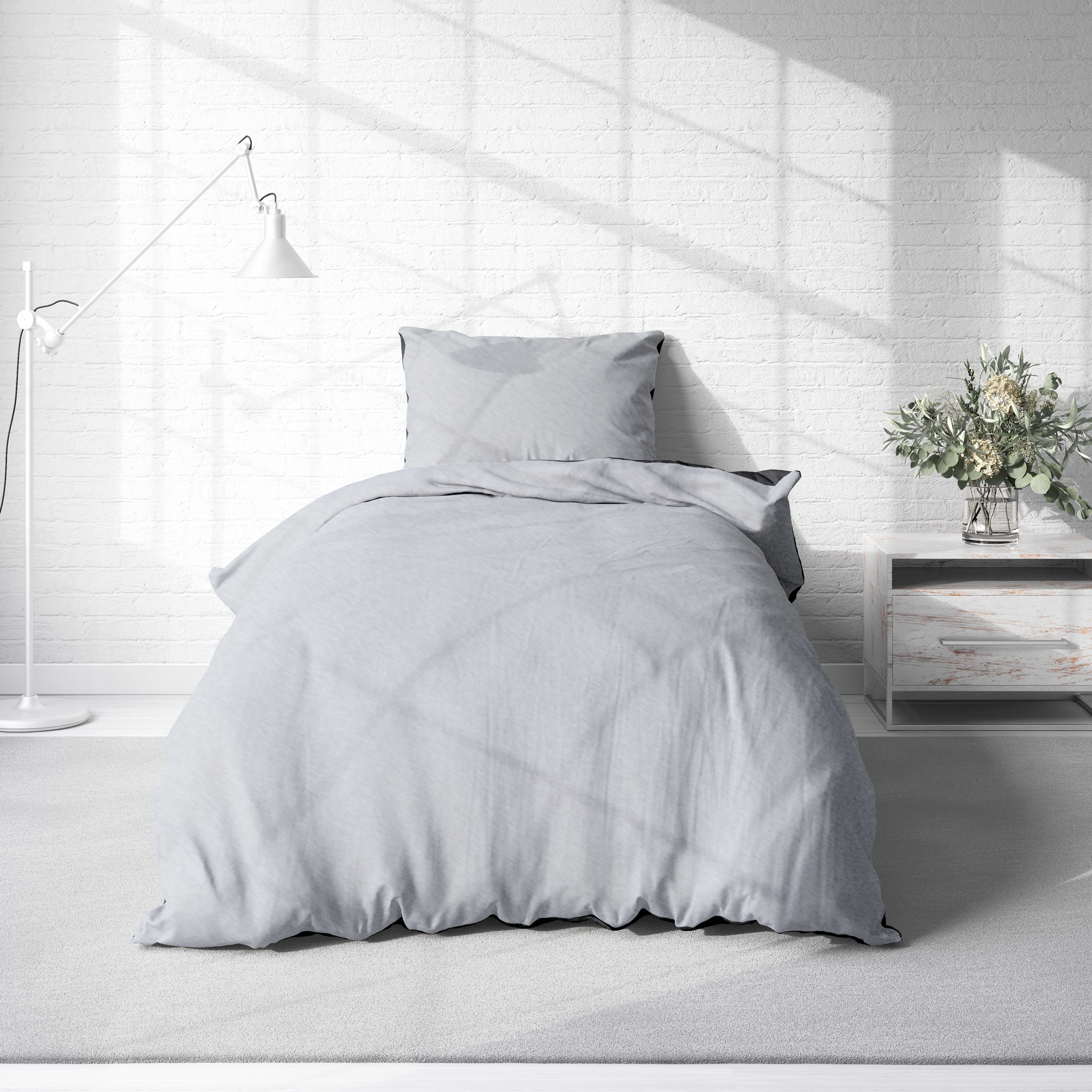 One Home Bettwäsche Doubleface Unifarben, Fleece, 4 teilig, Wende modern, k günstig online kaufen