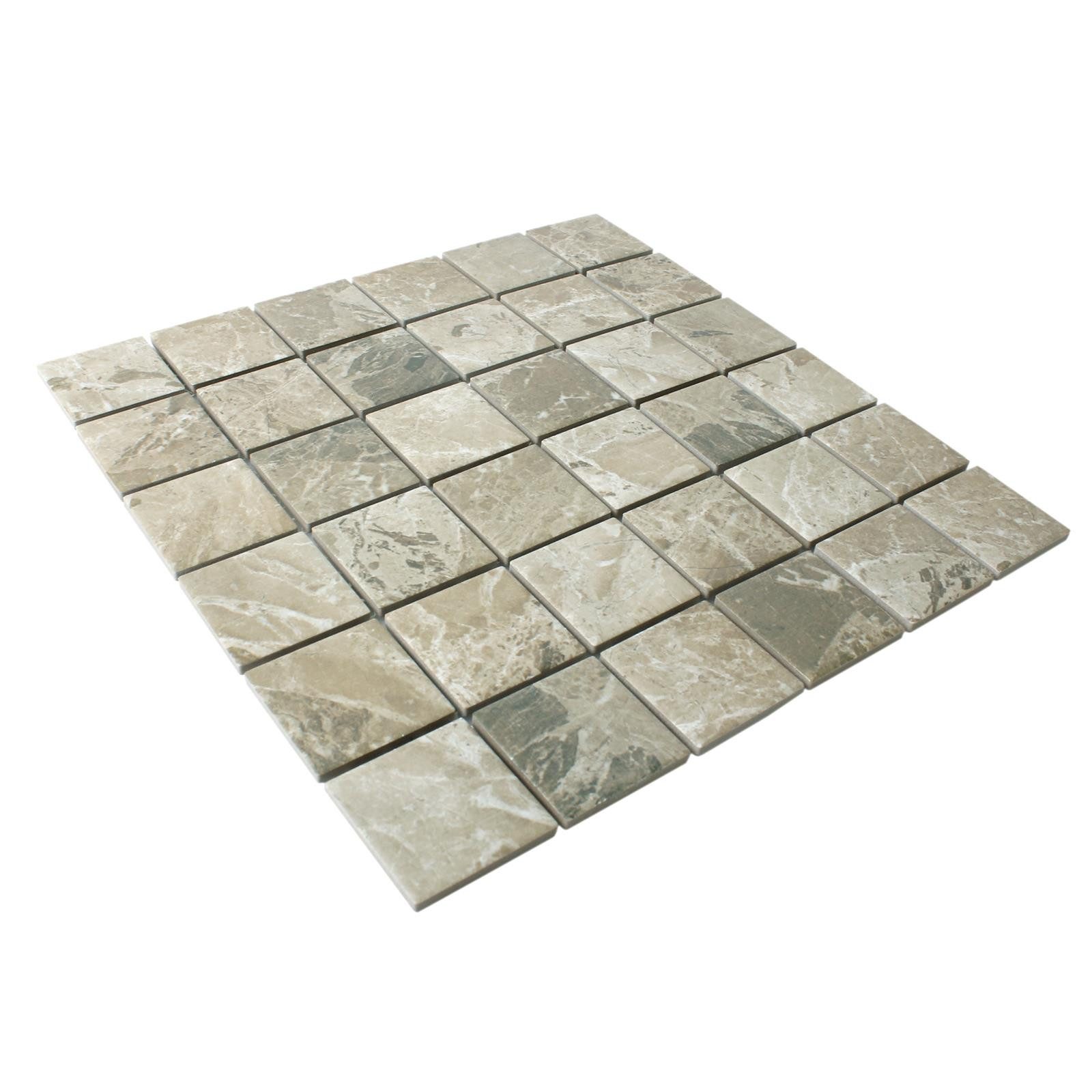 Mosafil Mosaikfliesen Mosaikfliesen Keramik Sahara Steinoptik, Keramik 30.000x30.000, braun, Verlegefertig auf ein Netz geklebt - Frostsicher - Wasserfest