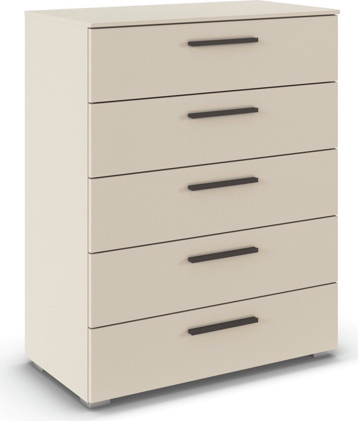 rauch Schubkastenkommode Highboard Sideboard Kommode MONTCLAR Frontauswahl Dekor/Hochglanz/Glas (in 2 Breiten: 40 oder 80 cm / Höhe 100 cm, inkl. Soft-Close-Funktion), mit 5 geräumigen Schubladen, viele Griffvarianten MADE IN GERMANY