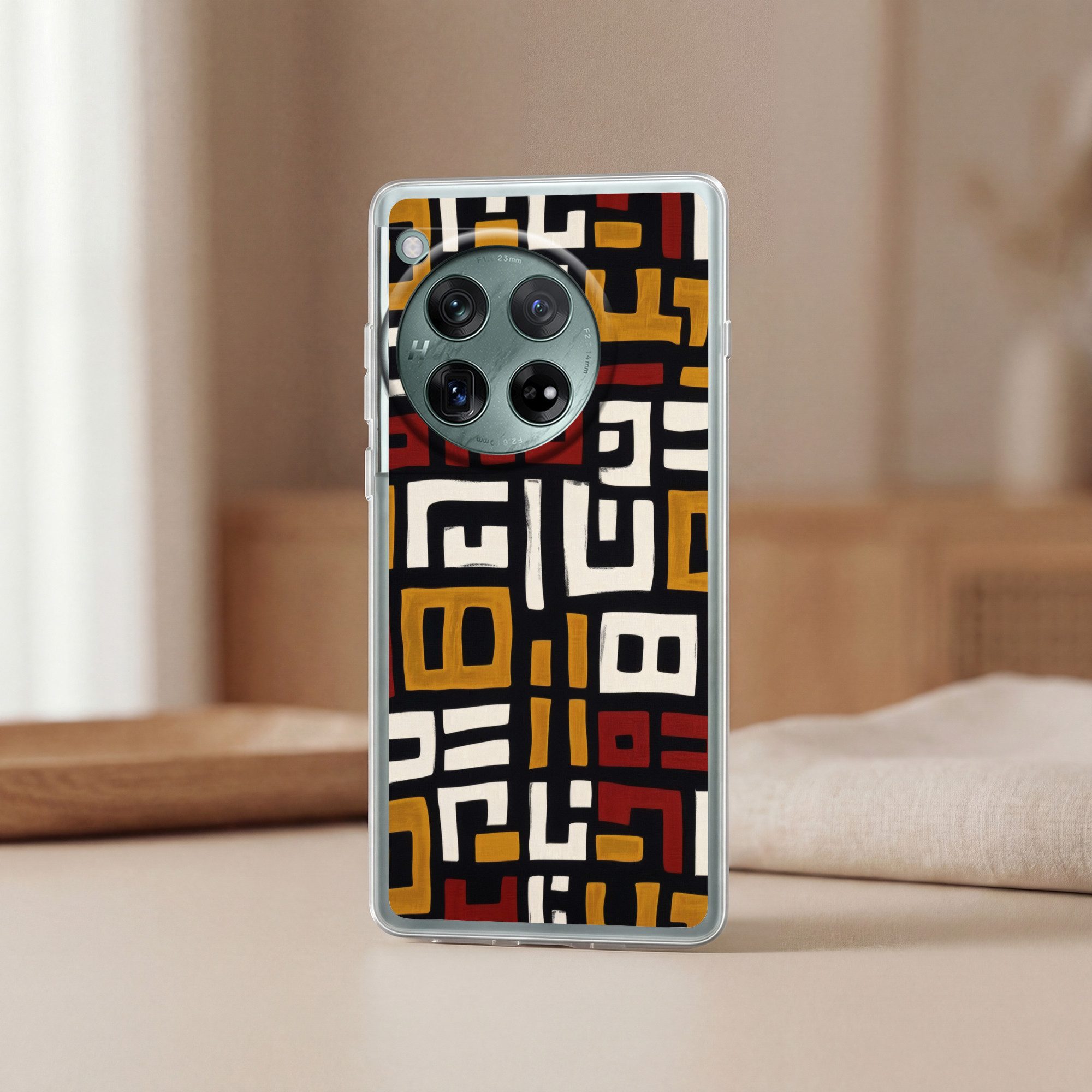 MuchoWow Handyhülle für OnePlus 12 Abstrakt - Muster - Rot, Handy Case, Silikon, Bumper Case Dünn