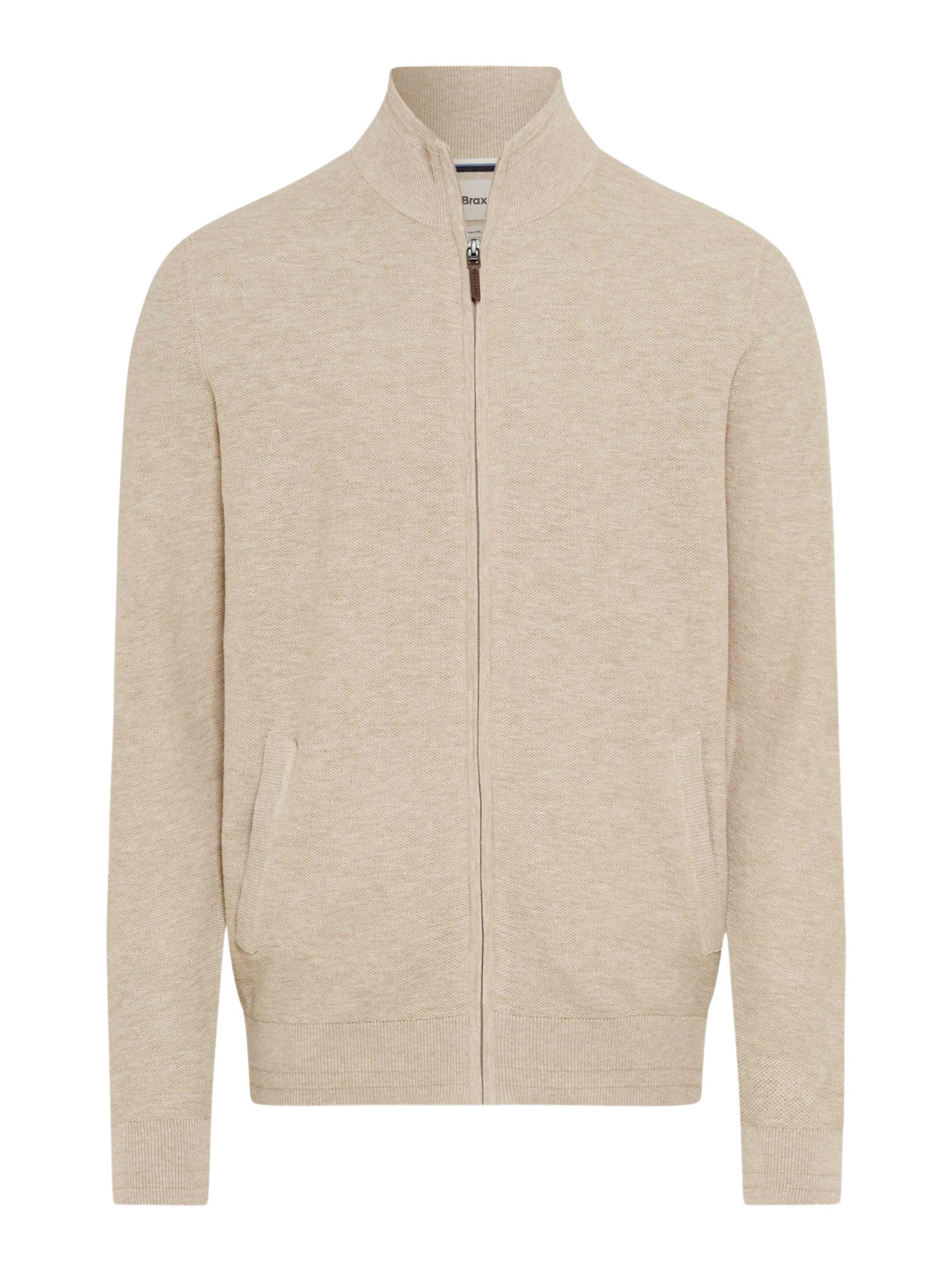 Brax Strickpullover natur,Casual,Baumwolle,Meliert,Stehkragen,Lang,Regular Fit