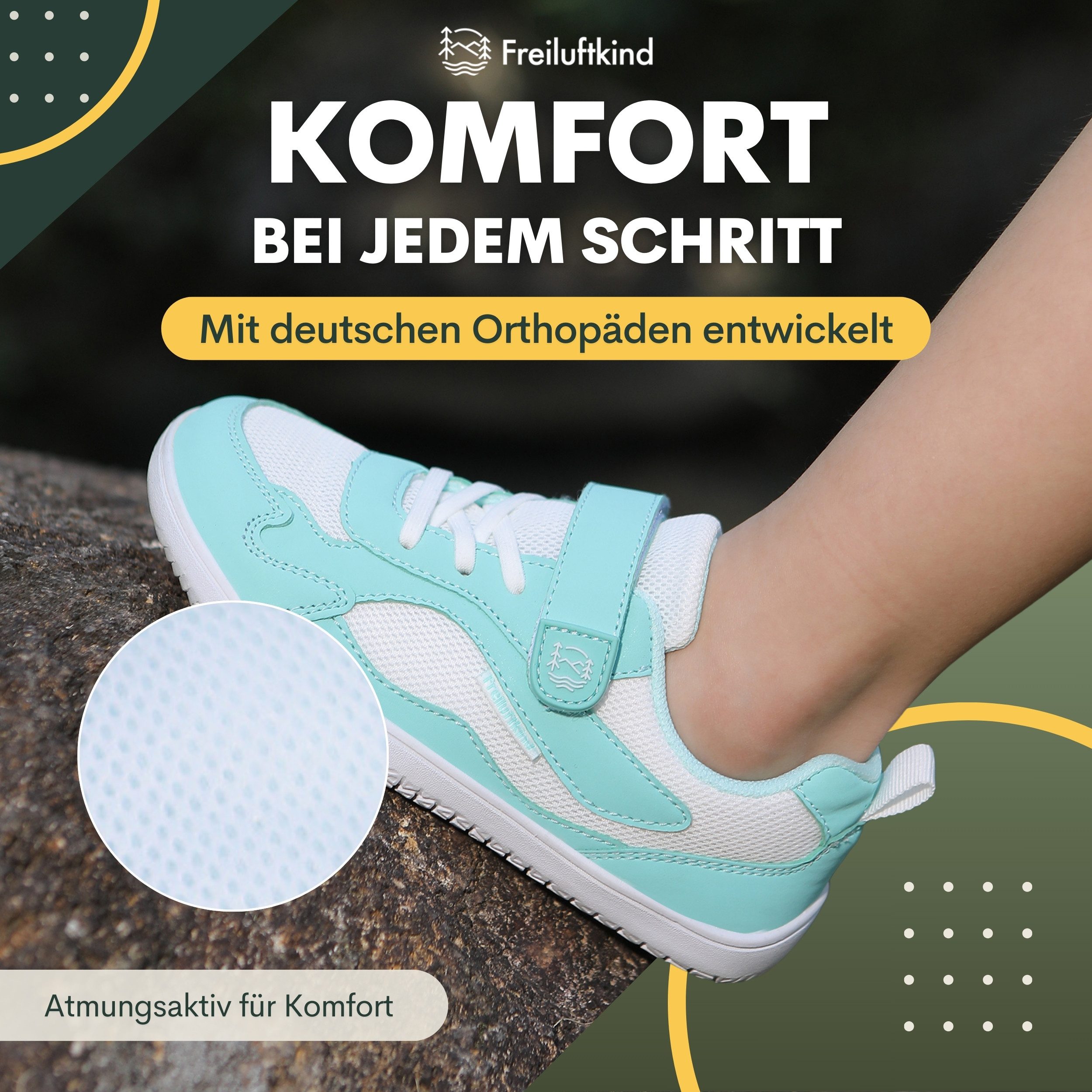 Freiluftkind Everest Kids – Barfußschuhe – für eine ideale Fußentwicklung Barfußschuh Gesunde Fußentwicklung, Wasserabweisend, Wärmeregulierend