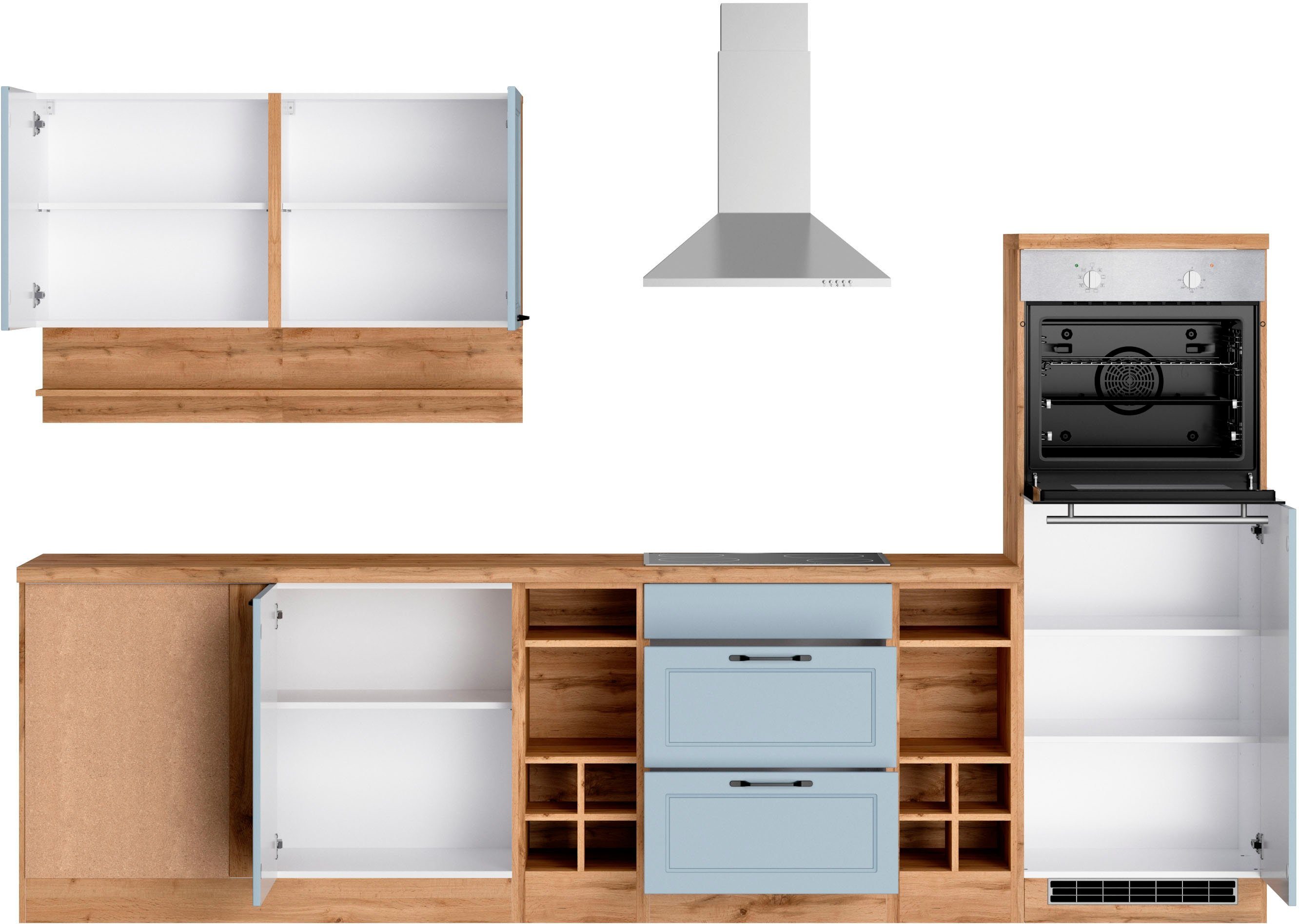 KOCHSTATION Winkelküche KS-Lana, Stellbreite 240/300 cm, wahlweise mit E-Geräten