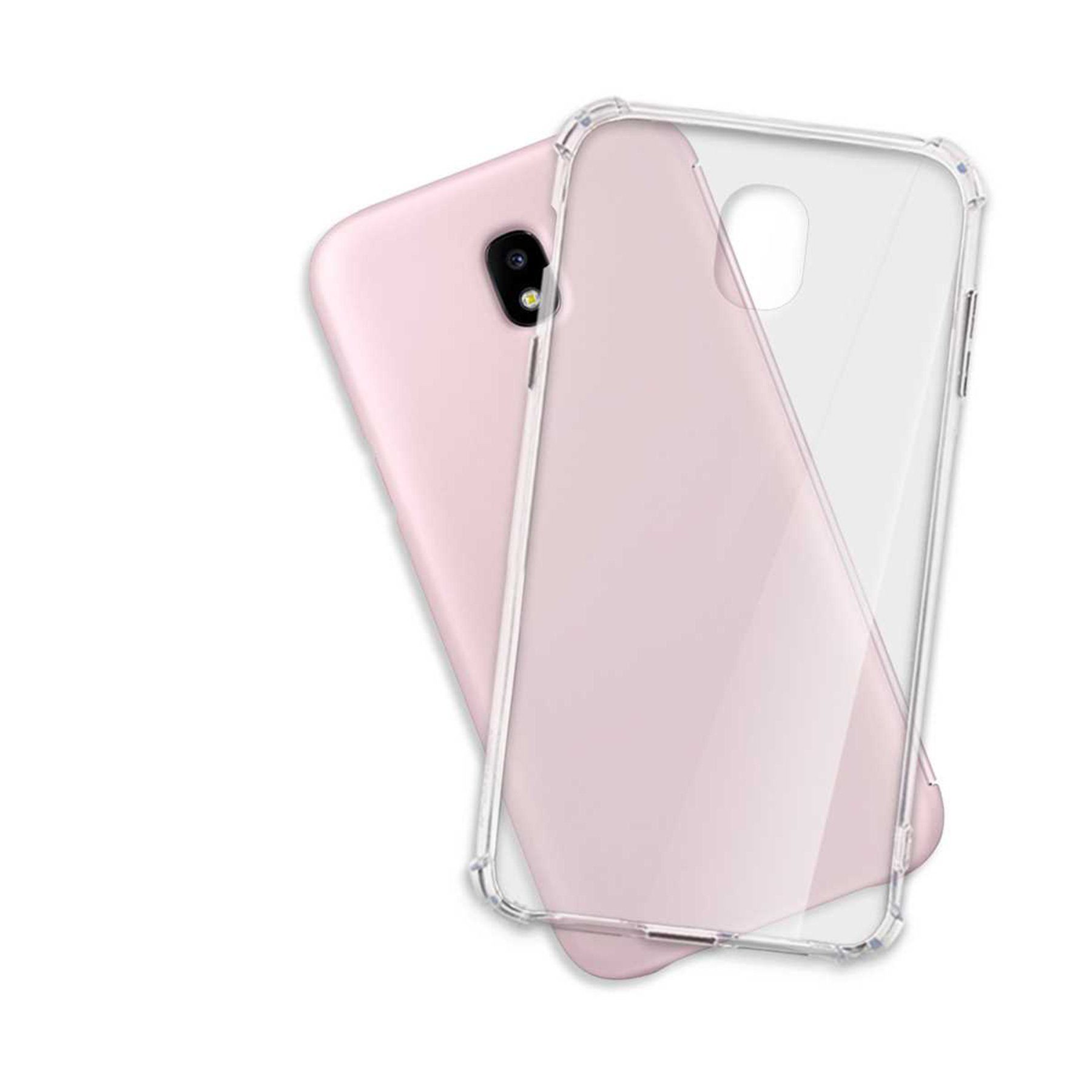 mtb more energy Smartphone-Hülle Clear Armor Case für Samsung Galaxy J5 2017, Transparente TPU Schutzhülle Case Backcover mit Anti-Shock Verstärkung