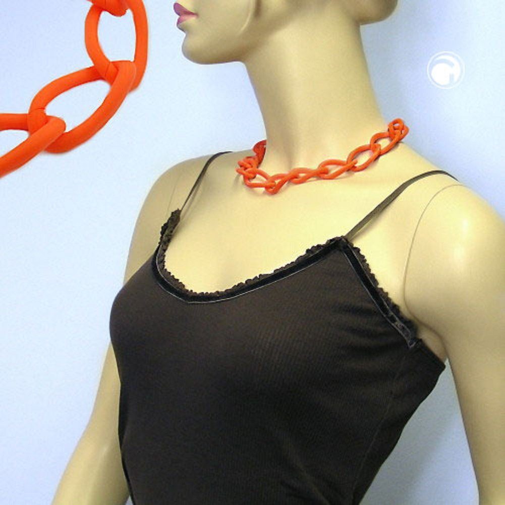 unbespielt Collier Modeschmuck Kette Weitpanzer Modeschmuck apricot Damen cm, 45 für Kunststoff matt