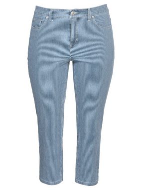 Sheego Stretch-Jeans Große Größen in 7/8 Länge, mit Allover-Streifen