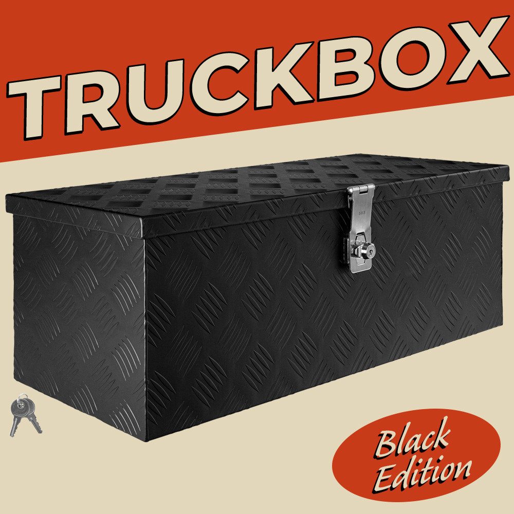Trucky Anhänger-Deichselbox Deichselbox Werkzeugkasten Truckbox Alu Box Transportbox D050 Schwarz