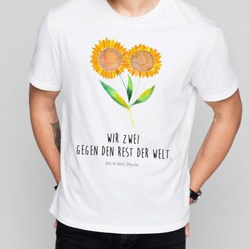 Mr. & Mrs. Panda T-Shirt Sonnenblume - Weiß - Geschenk, Best friends, Sommer Deko, Vertrauen, (1-tlg)