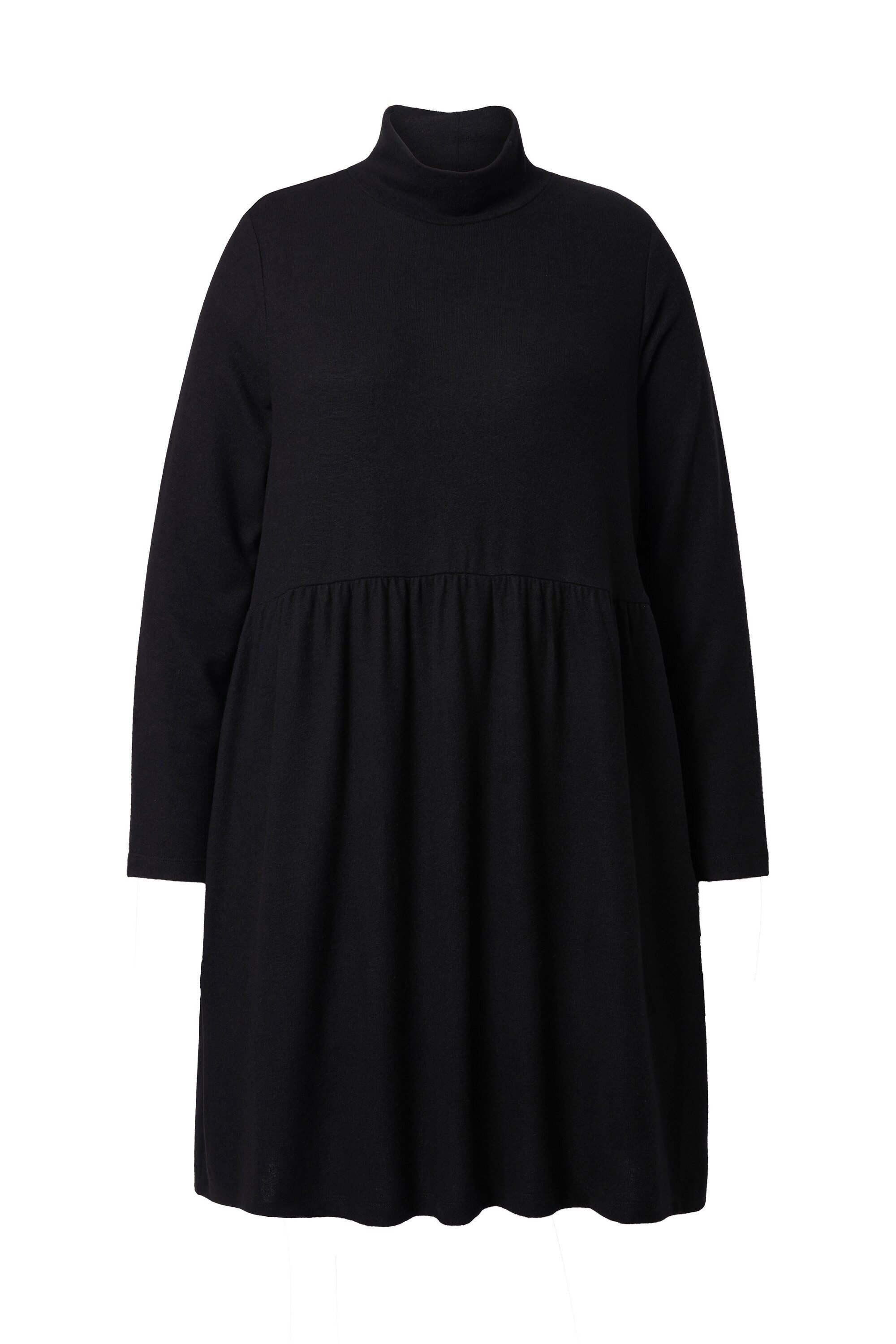 Ulla Popken Jerseykleid Sweatkleid Troyerkragen Reißverschluss Langarm günstig online kaufen