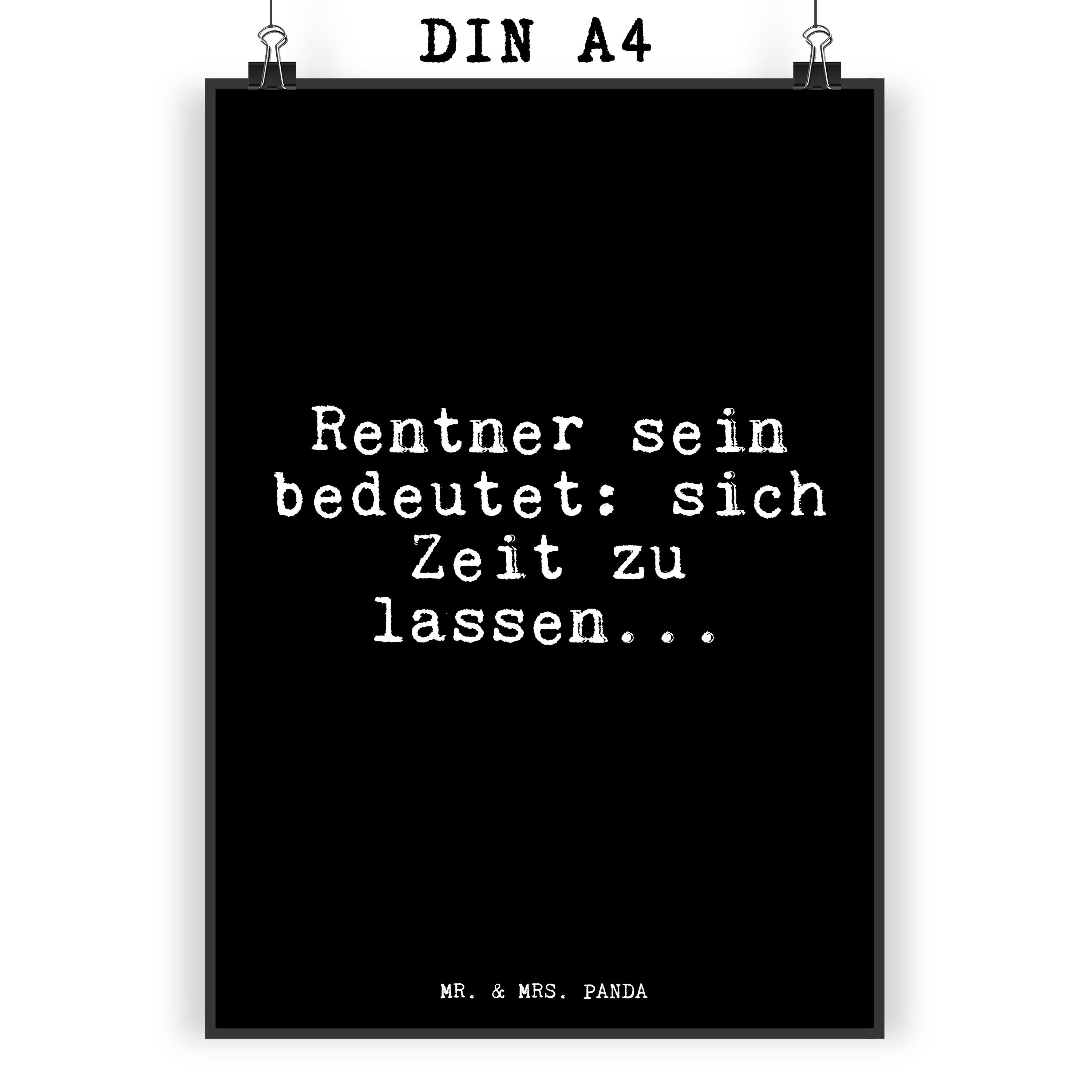Mr. & Mrs. Panda Poster »Rentner sein bedeutet sich... Schwarz