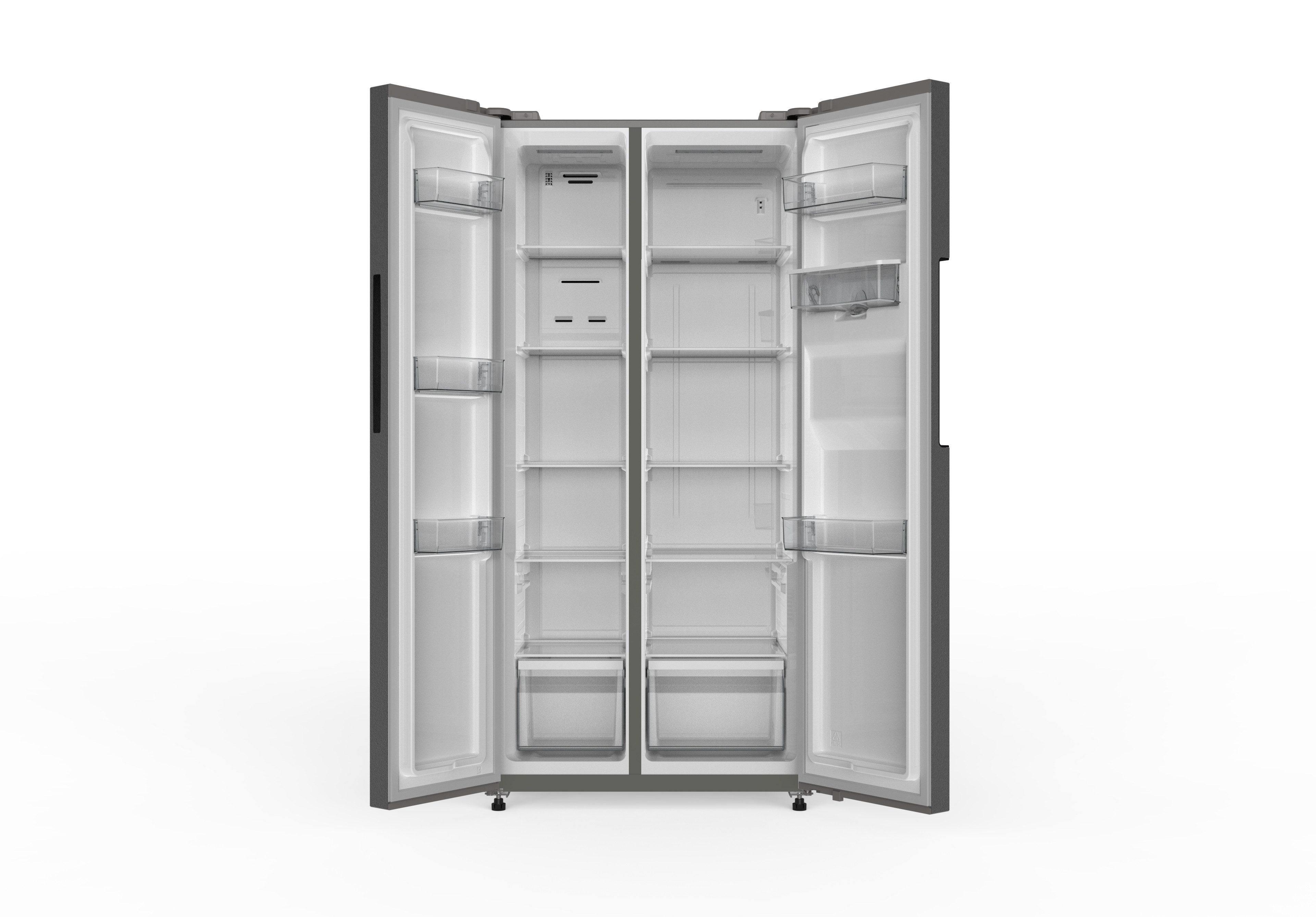 PKM Side-by-Side KHSBS495ENFDIX, 178.5 cm hoch, 83 cm breit, Moderner SBS in schönen INOX Design, mit Wasserspender und viel Platz