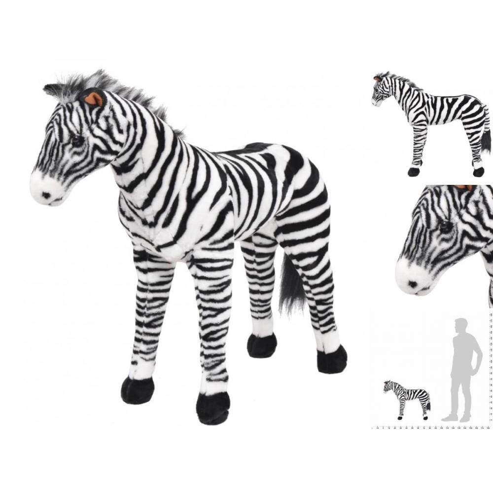 vidaXL Kuscheltier Stofftier Kuscheltier Zebra Stehend Weiß Schwarz XXL Plüschtier und