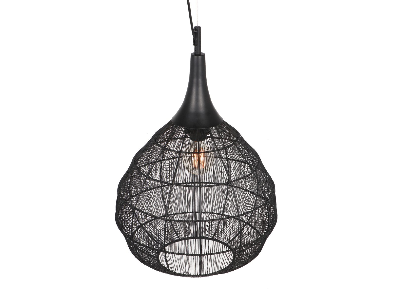 TRIO Leuchten LED Pendelleuchte, Dimmfunktion, LED wechselbar, warmweiß, groß-e Drahtgeflecht einflammig hängend Couchtisch & Treppenhaus Ø42cm