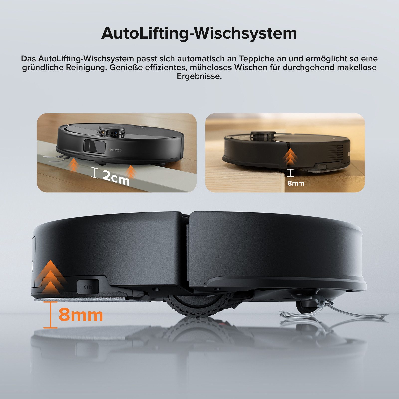 Roborock Saugroboter Q10 PF, 10000Pa, Dual Anti-Tangle-System (Upgrade von Q8 MAX/S8), 10000 Pa HyperForce Saugkraft, ReactiveTech-Hindernisvermeidung, 5200 mAh, PreciSense® LiDAR-Navigation, APP-Bedienbar