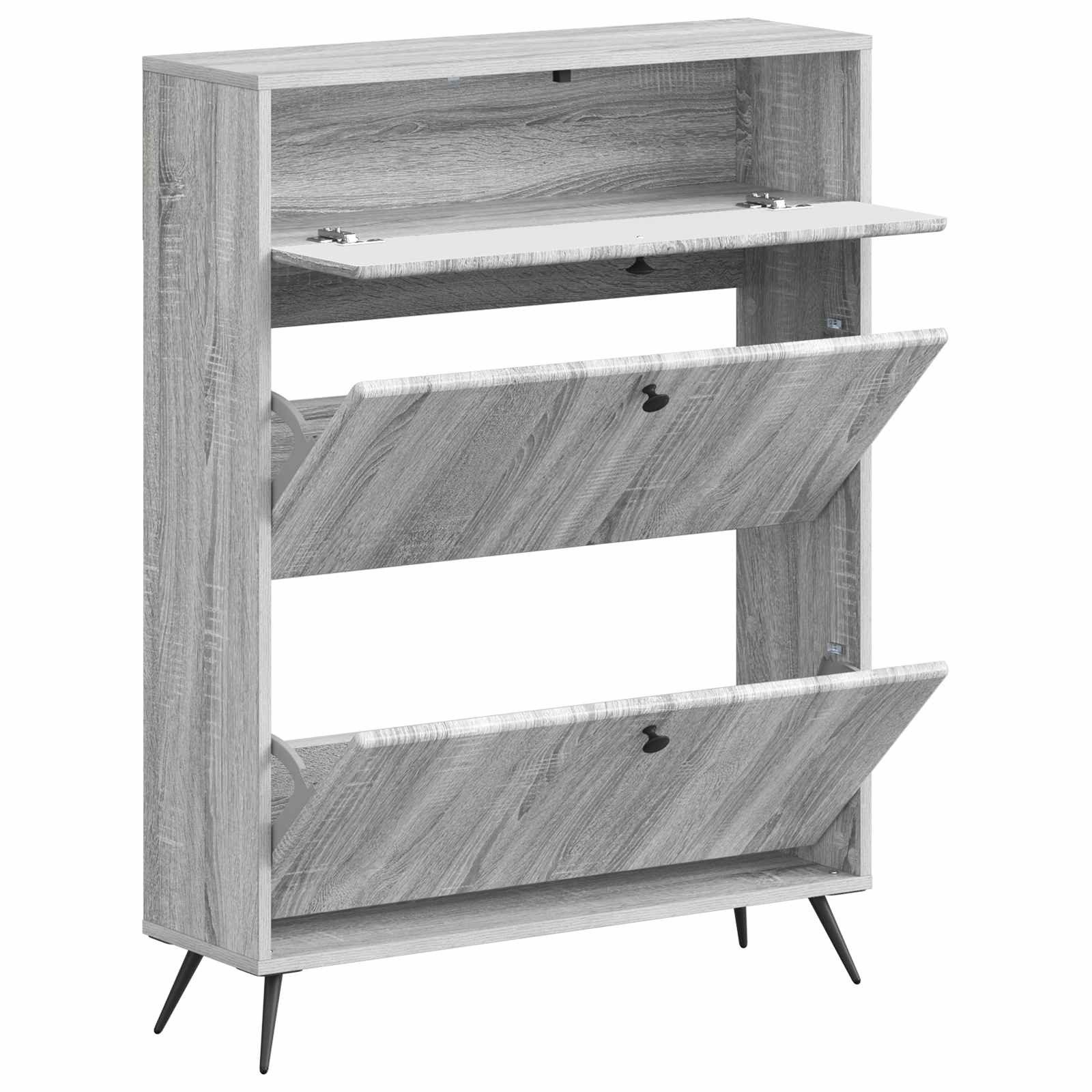 vidaXL Schuhregal Schuhschrank BREDA 78 x 24 x 103 cm Holzwerkstoff Sonoma-Grau