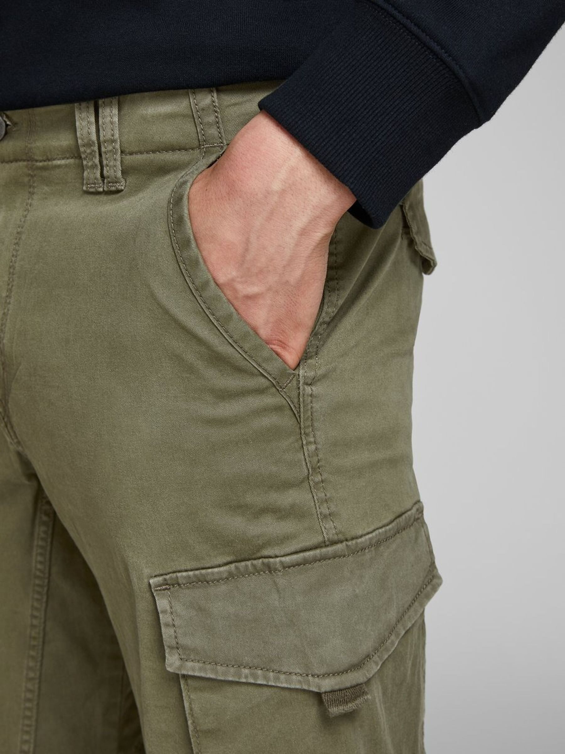 Jack & Jones Cargohose Cargo Pants PAUL FLAKE AKM 542 Twill Gummibund PAUL JJ FLAKE AKM 542