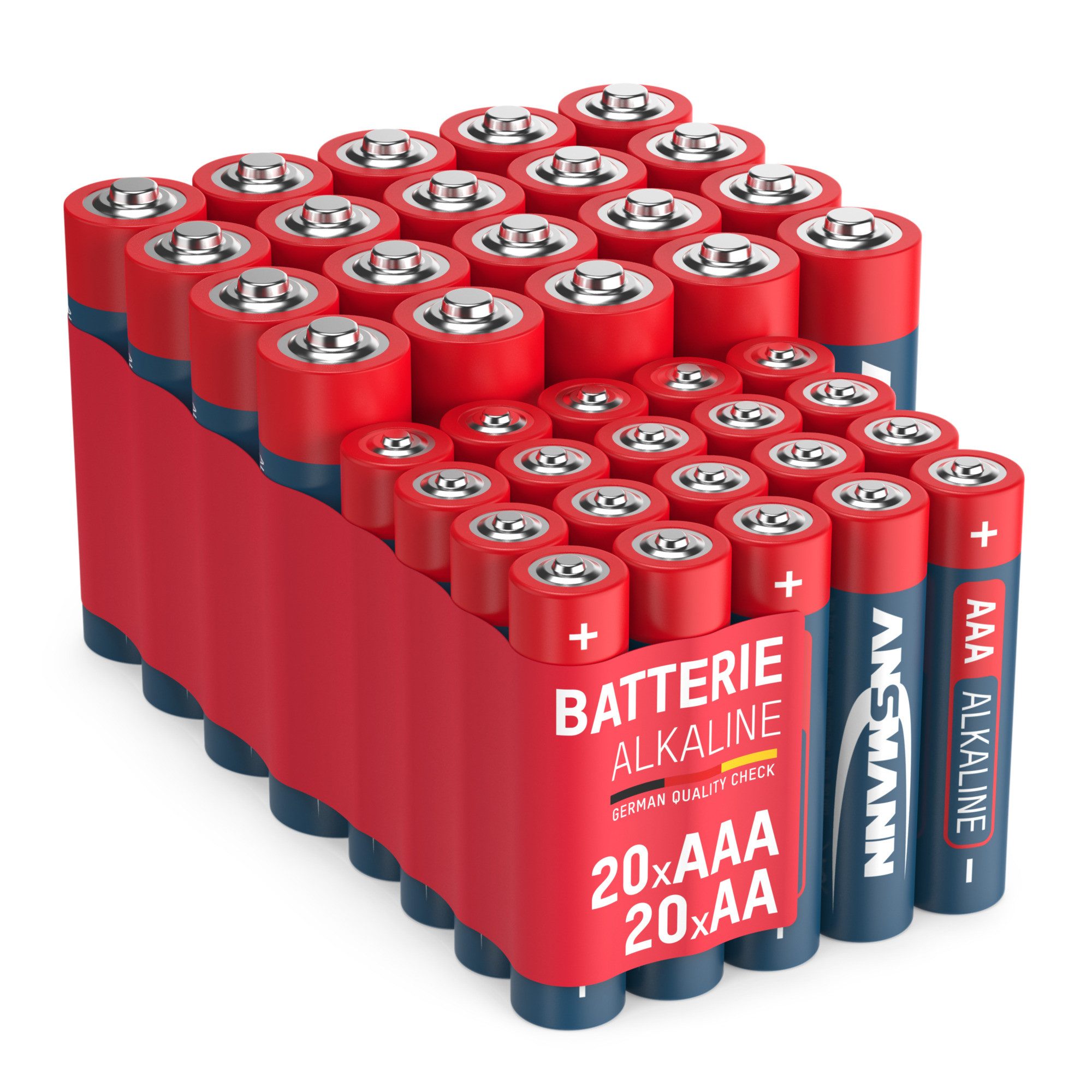 ANSMANN AG Batterie Set Alkaline 20x AA Mignon LR6 + 20x AAA Micro LR03 Großpack Batterie